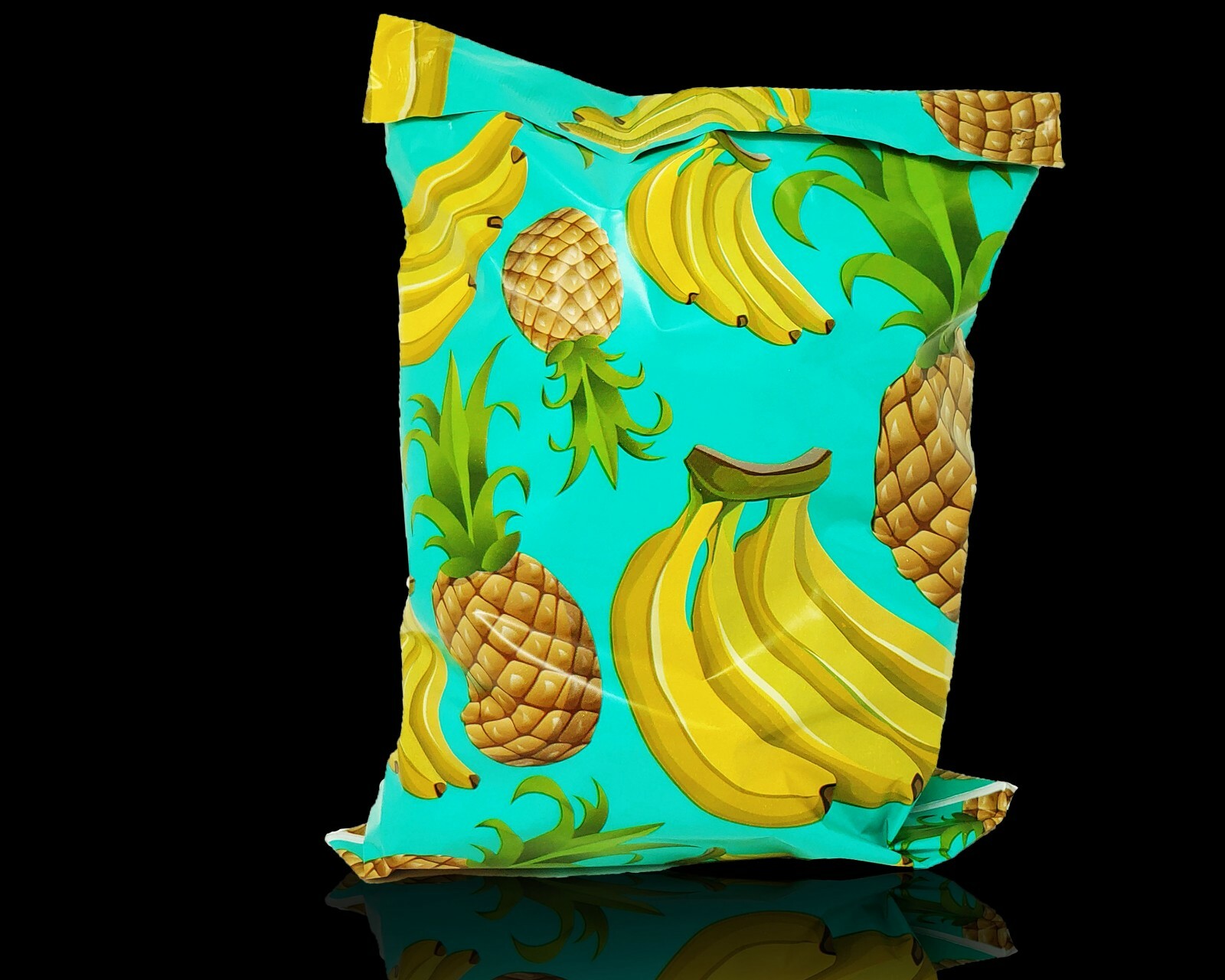 Poly Mailers 10×13 Tropical Theme Teal Pineapple Banana Shipping Mailing AQUA