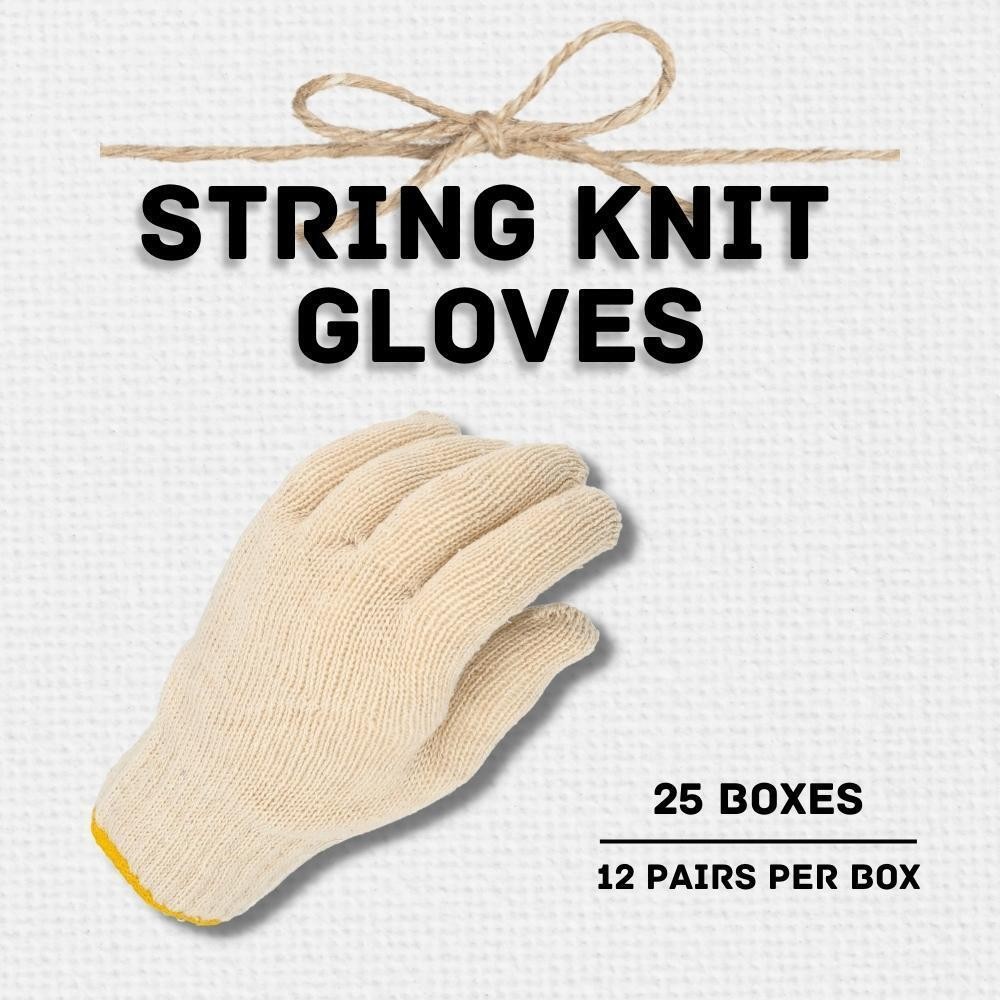 String Knit Poly Cotton Work Gloves for Men’s – 300 Pairs (25 Dozen)