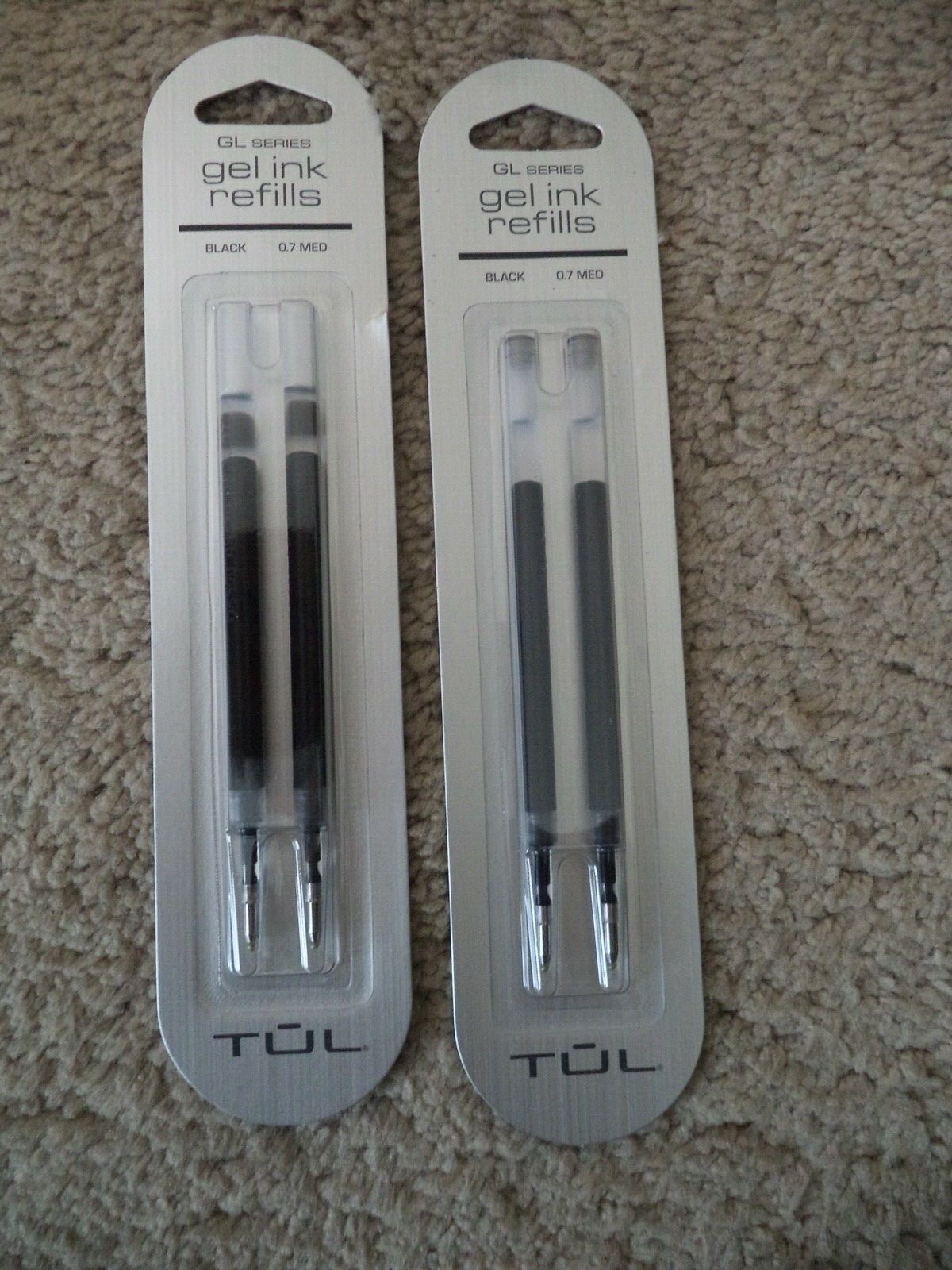 4 TUL GL SERIES Gel Pen Refills Medium Point 0.7MM BLACK Ink 3507007 2 x 2 pack