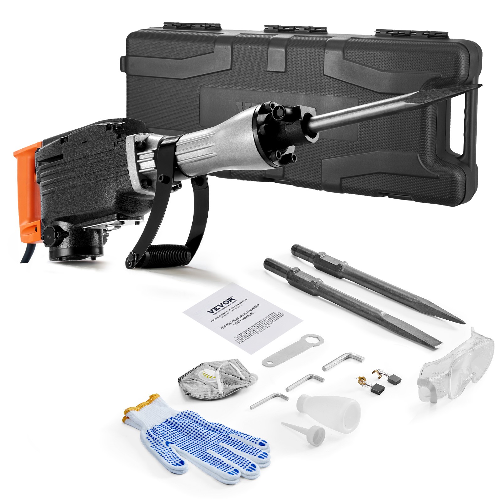 VEVOR Demolition Jack Hammer Concrete Breaker 2200W Electric Hammer