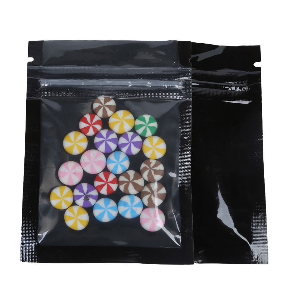 2.5×3.5in Flat Clear Black Poly Plastic Mylar Zip Lock Pouch Bag w/ Machine C01