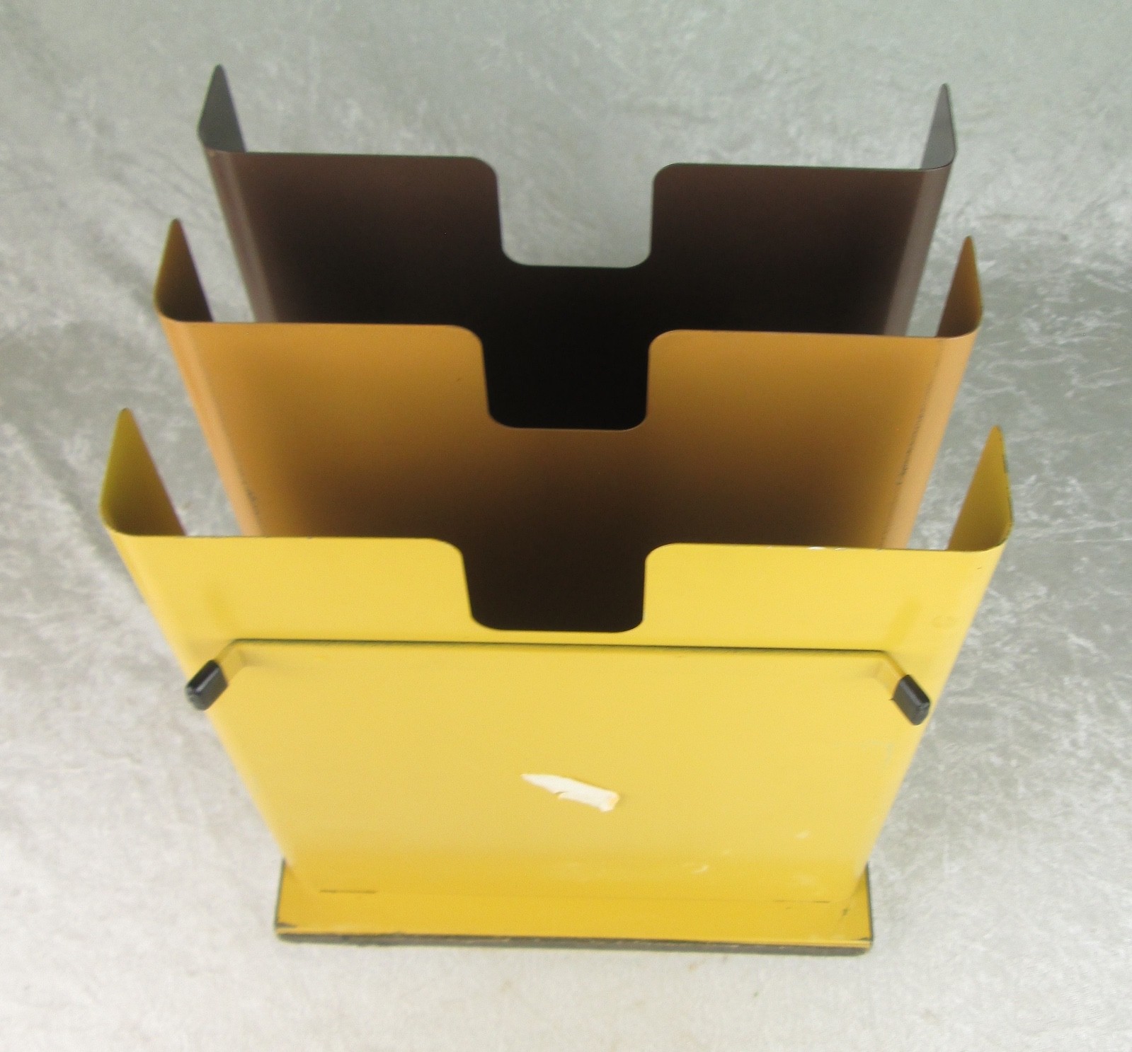Mosler Harbor Metal Letter Tray Organizer Mid Century Modern 3 Shelf Vintage