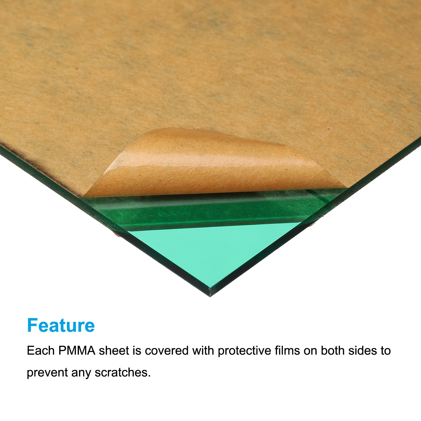 PMMA Acrylic Sheets Colored Transparent 7 x 5Inch Cyan 6 Pcs