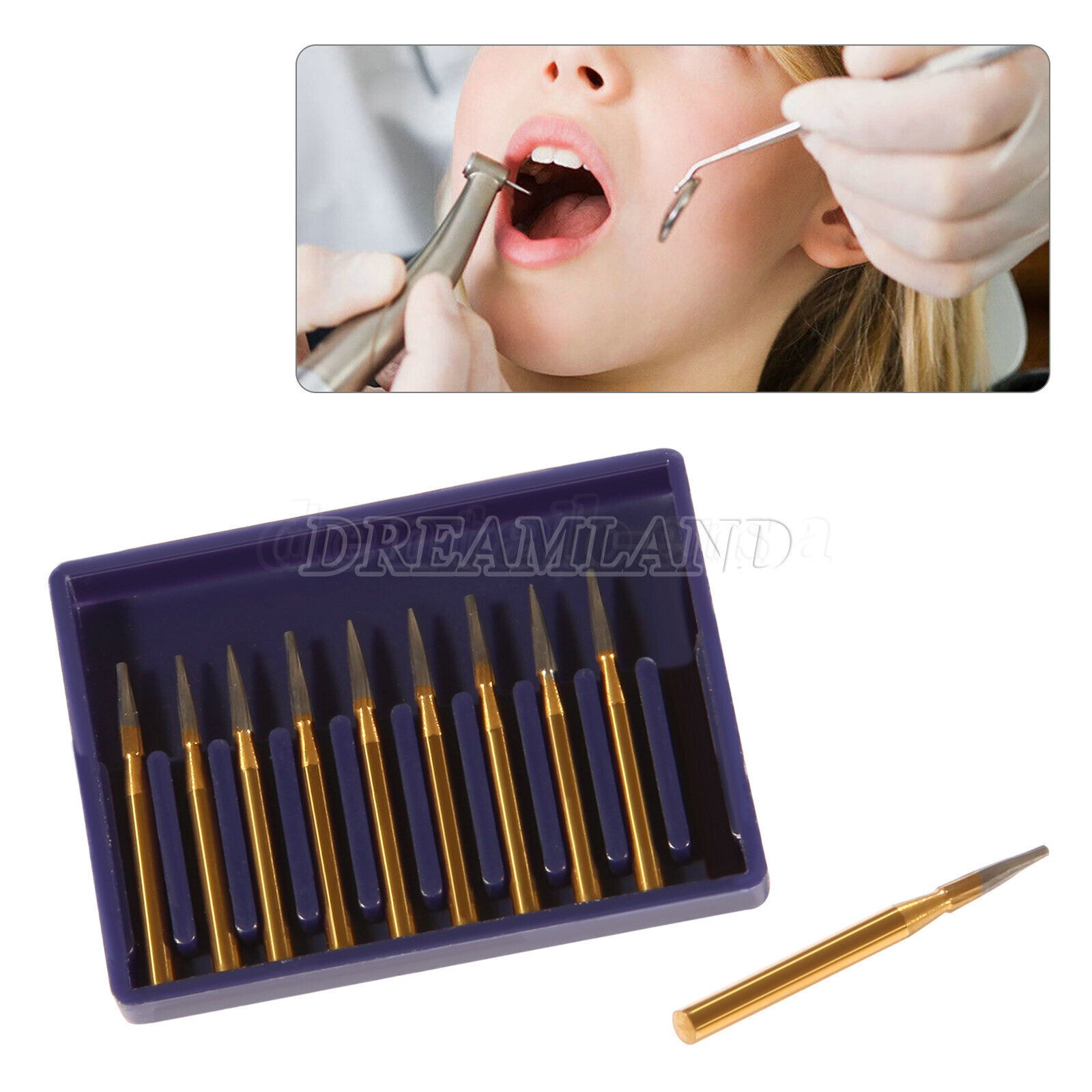 Dental Trimming / Finishing Drills Tungsten CARBIDE Burs Flame Shape FG7901