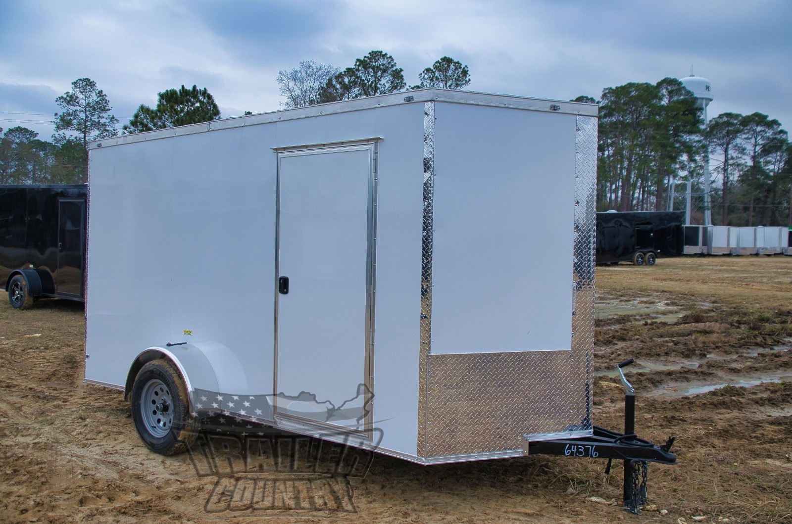 NEW 2026 6 x 12 V-Nosed Enclosed Cargo Motorcycle Trailer w/Ramp & Side Doors