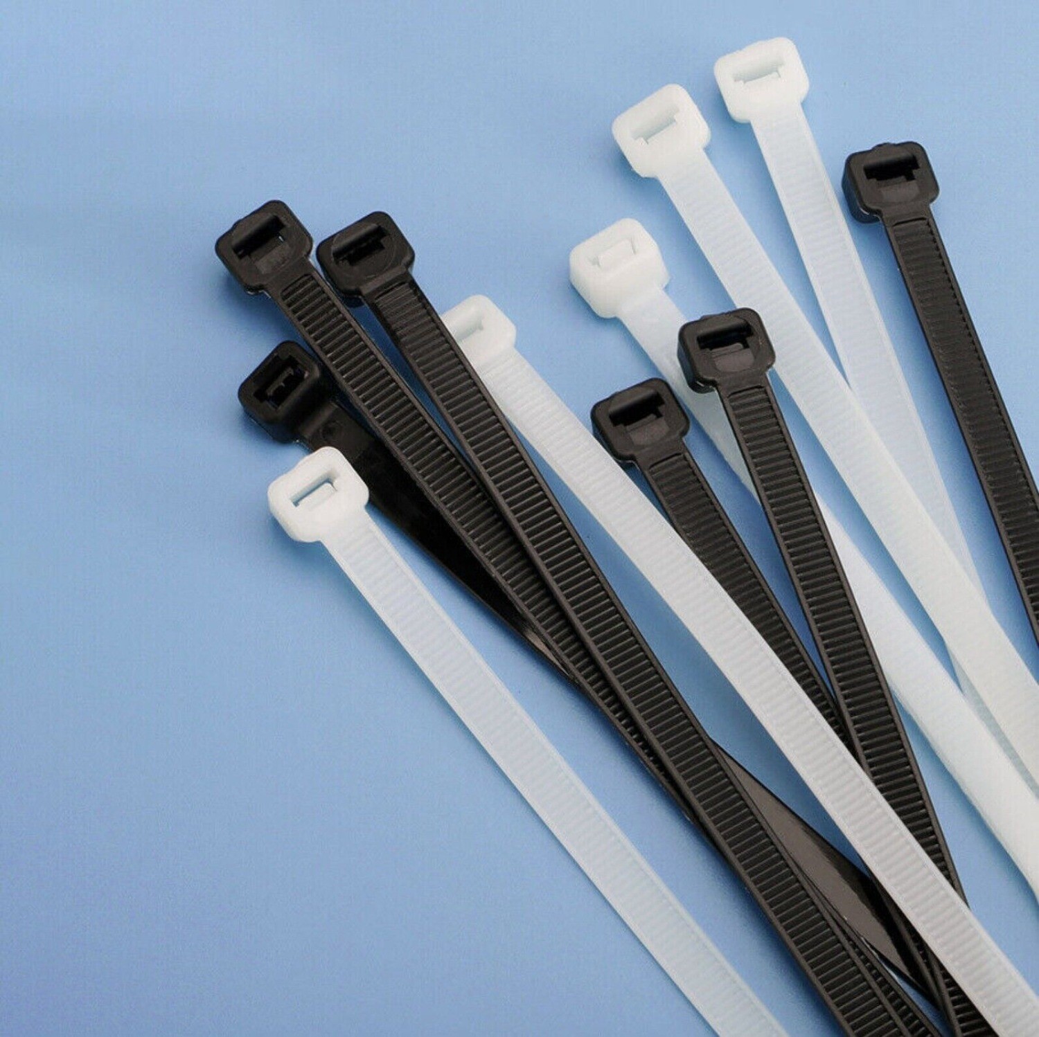 Cable Ties Nylon Plastic Zip Tie Wraps Strong Long All Sizes White/Black