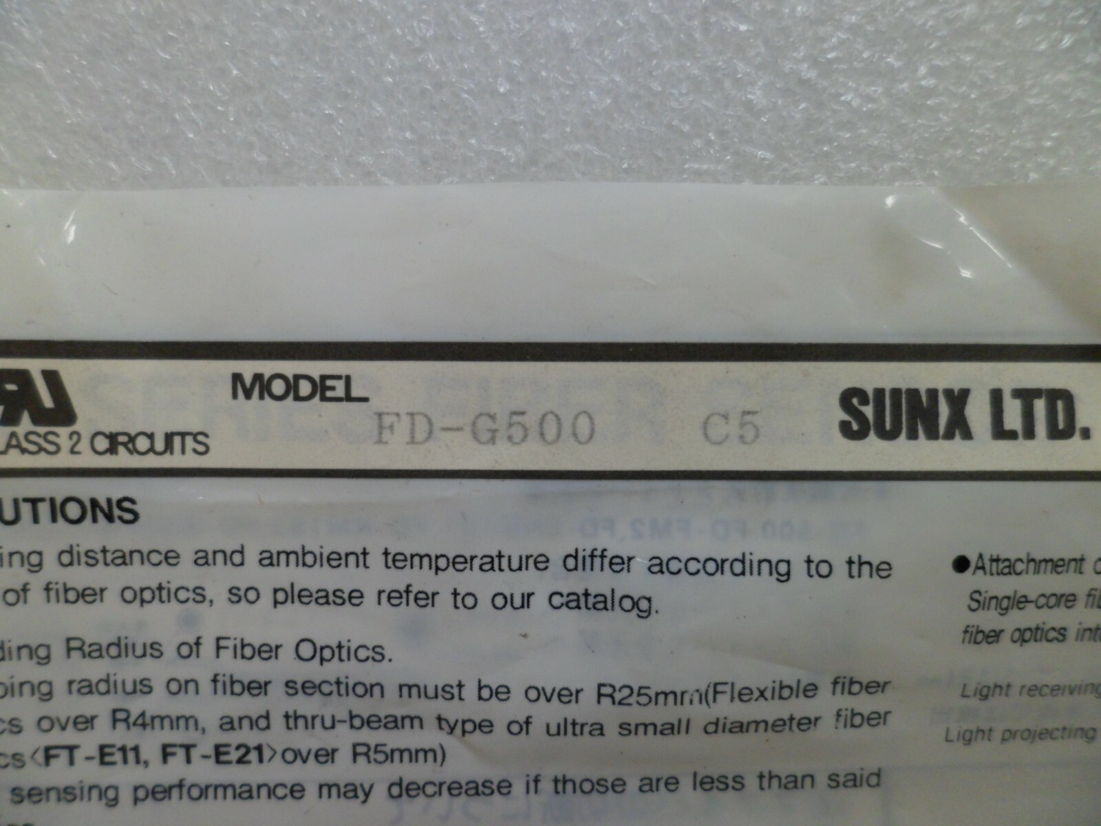 SUNX FD-G500 FIBER OPTIC SENSOR SYSTEM SWITCH N.O.S Free Ship in USA