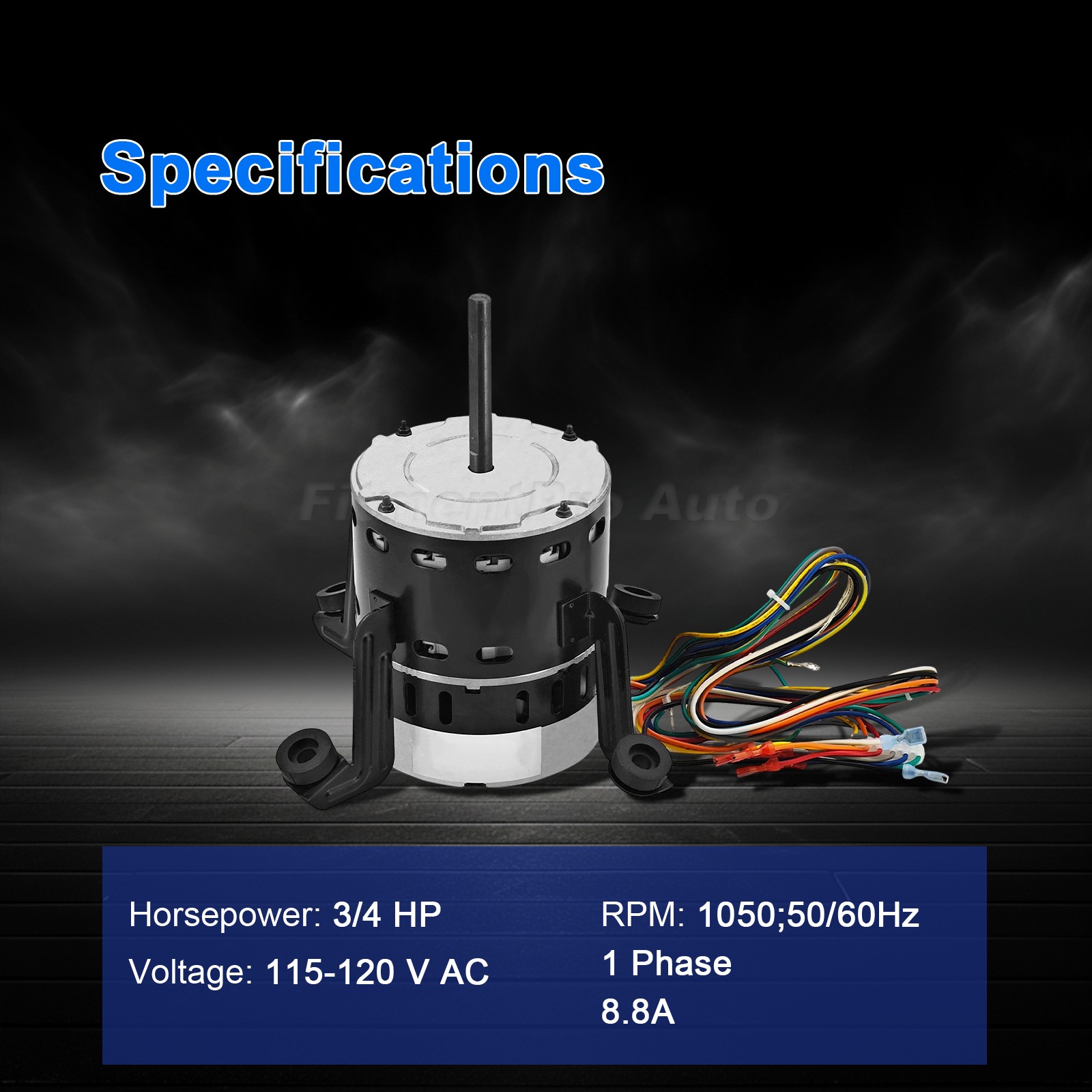 For Broad-Ocean HVAC Furnace Blower Motor 1050 RPM 3/4 HP 115-120V 1Ph 50/60Hz