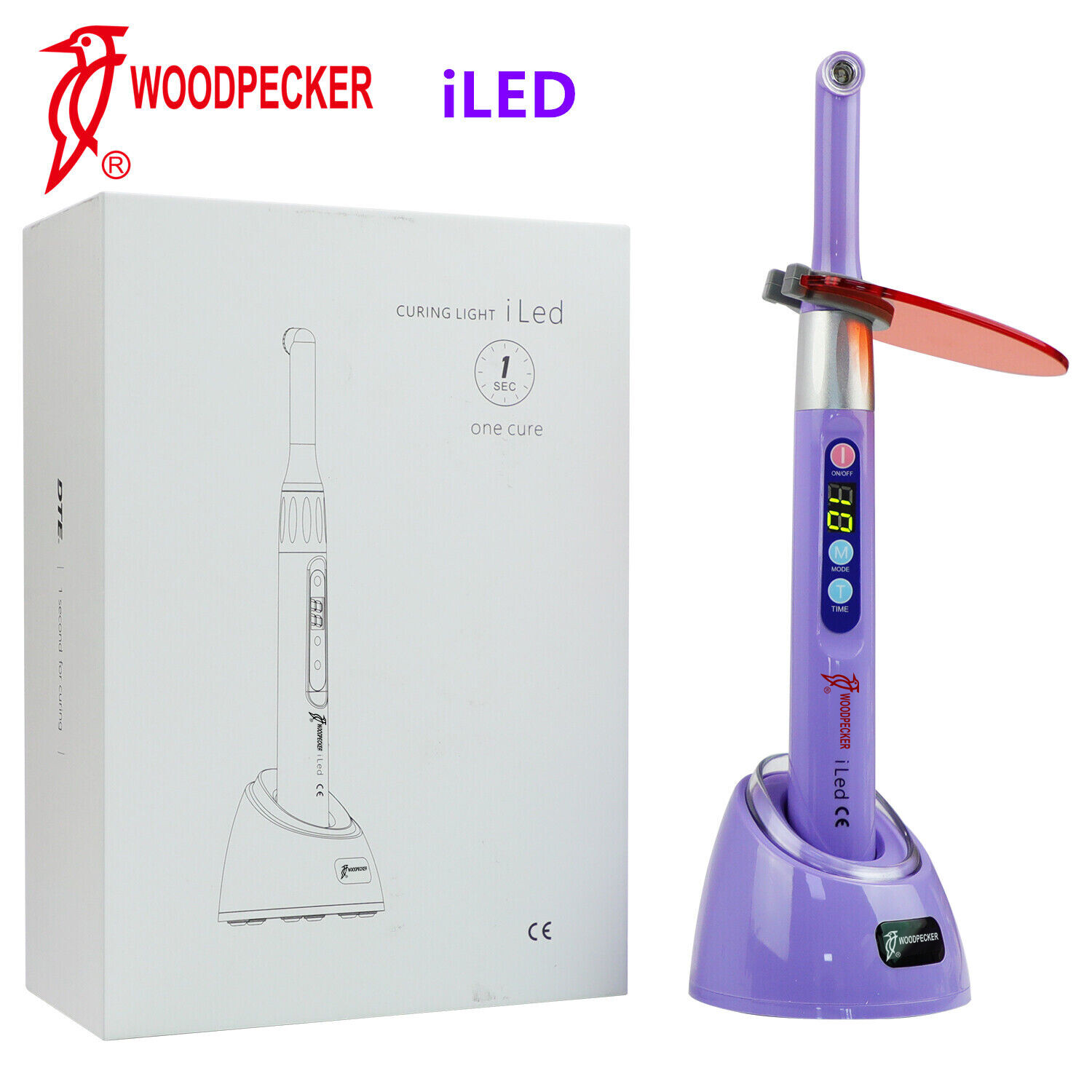 Original Woodpecker Dental iLED Curing Light 1 Sec Cure Lamp 2500mw/c㎡ Warranty
