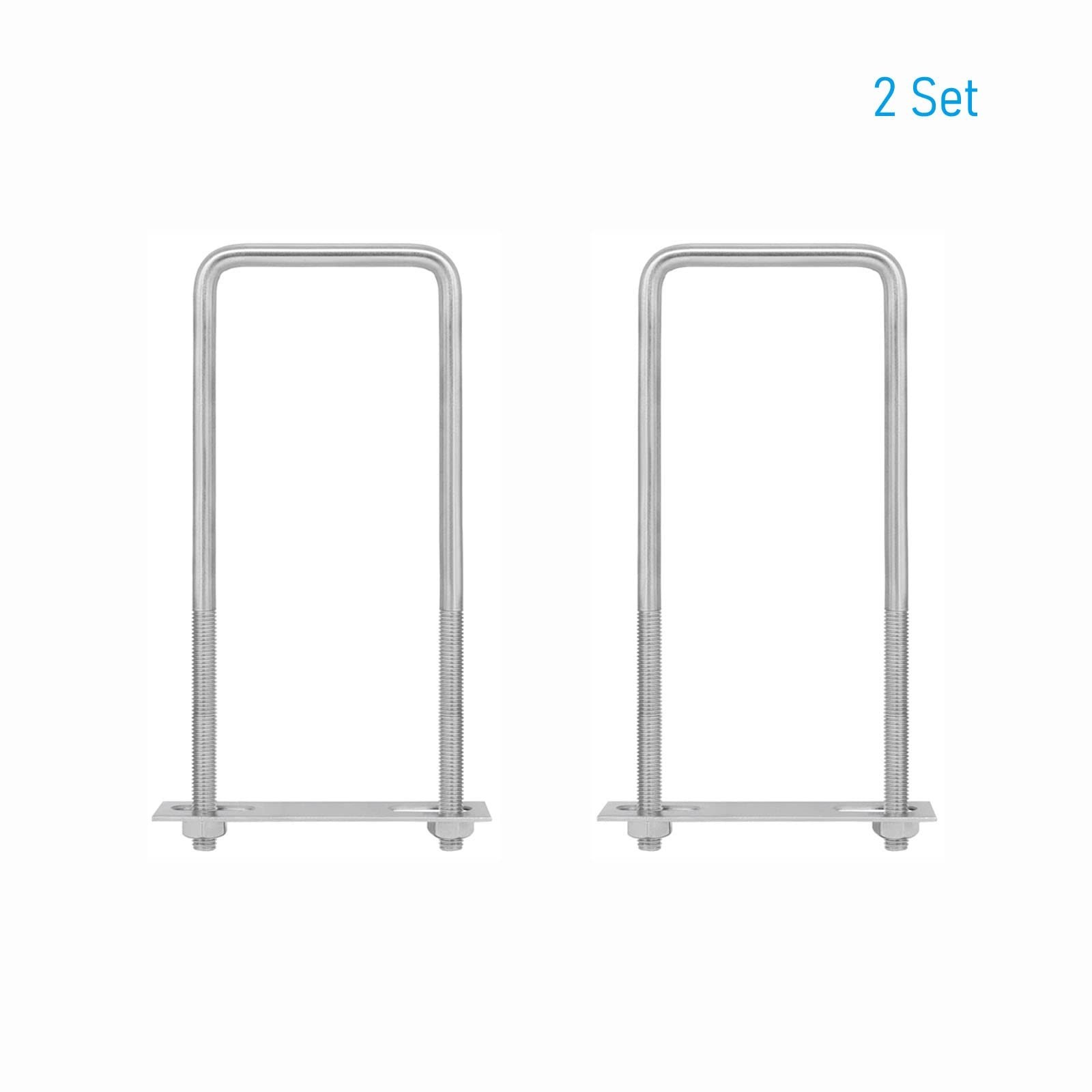 2 Sets 304 Stainless Steel Square U-Bolts 1.18″(30mm) Inner Width, 3.74″(95mm…