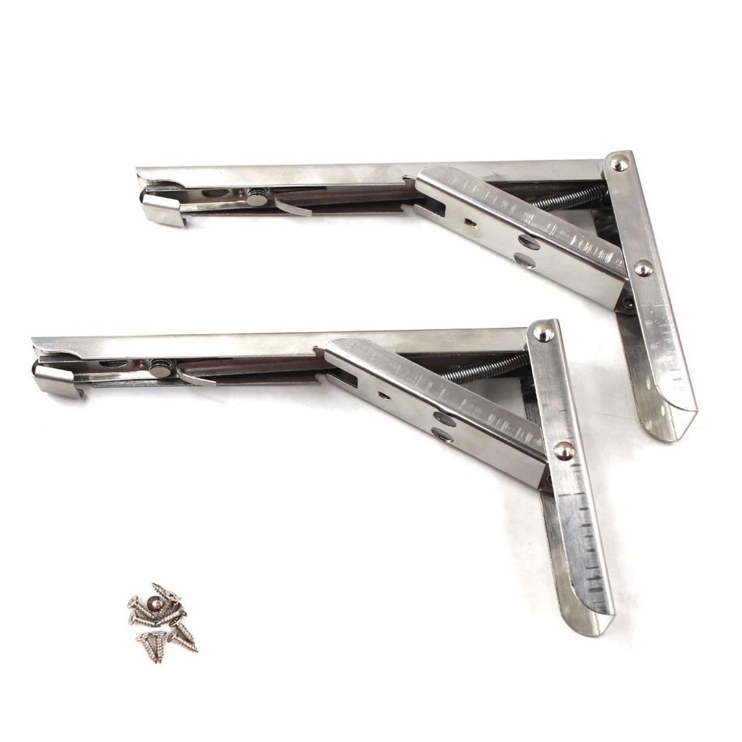 12 Inch Folding Spring Loaded Supports Wall Mount Hanging Shelf Bracket for f…