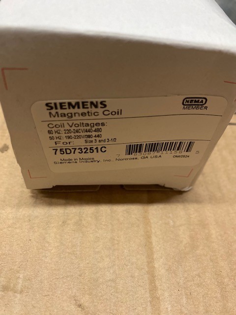 Siemens 75D73251C Magnetic Coil 480V (NEW)