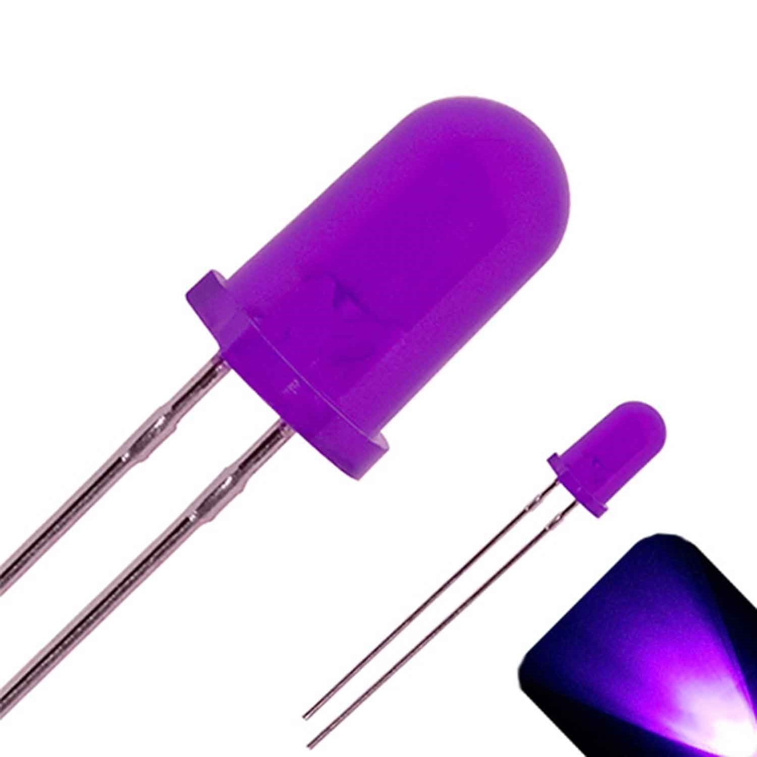 5 x LED 5mm UV / Purple Diffused Ultra Bright Round Top LEDs Light Lamp RC Car