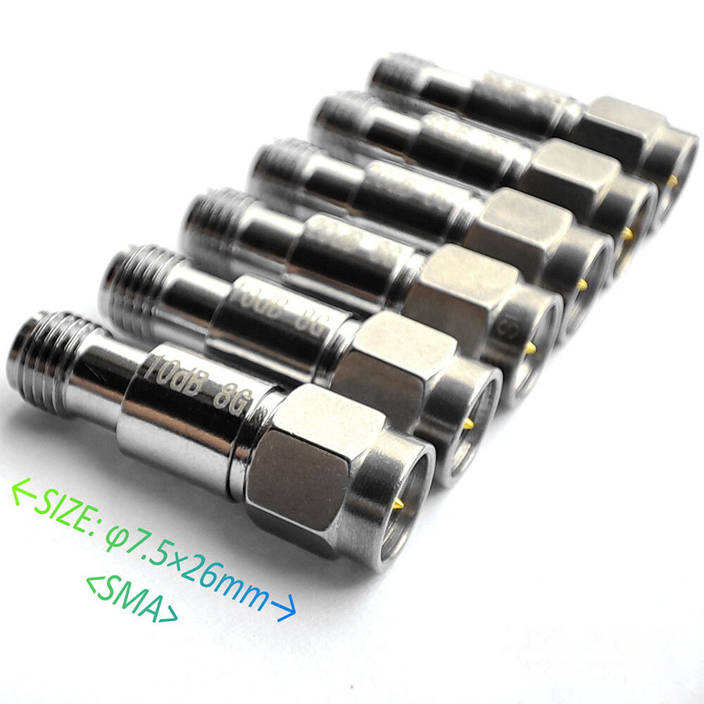 2W SMA Male to Female Fixed Attenuator DC-8GHz 50ohm 5/6/10/15/20/30/40/50/60dB