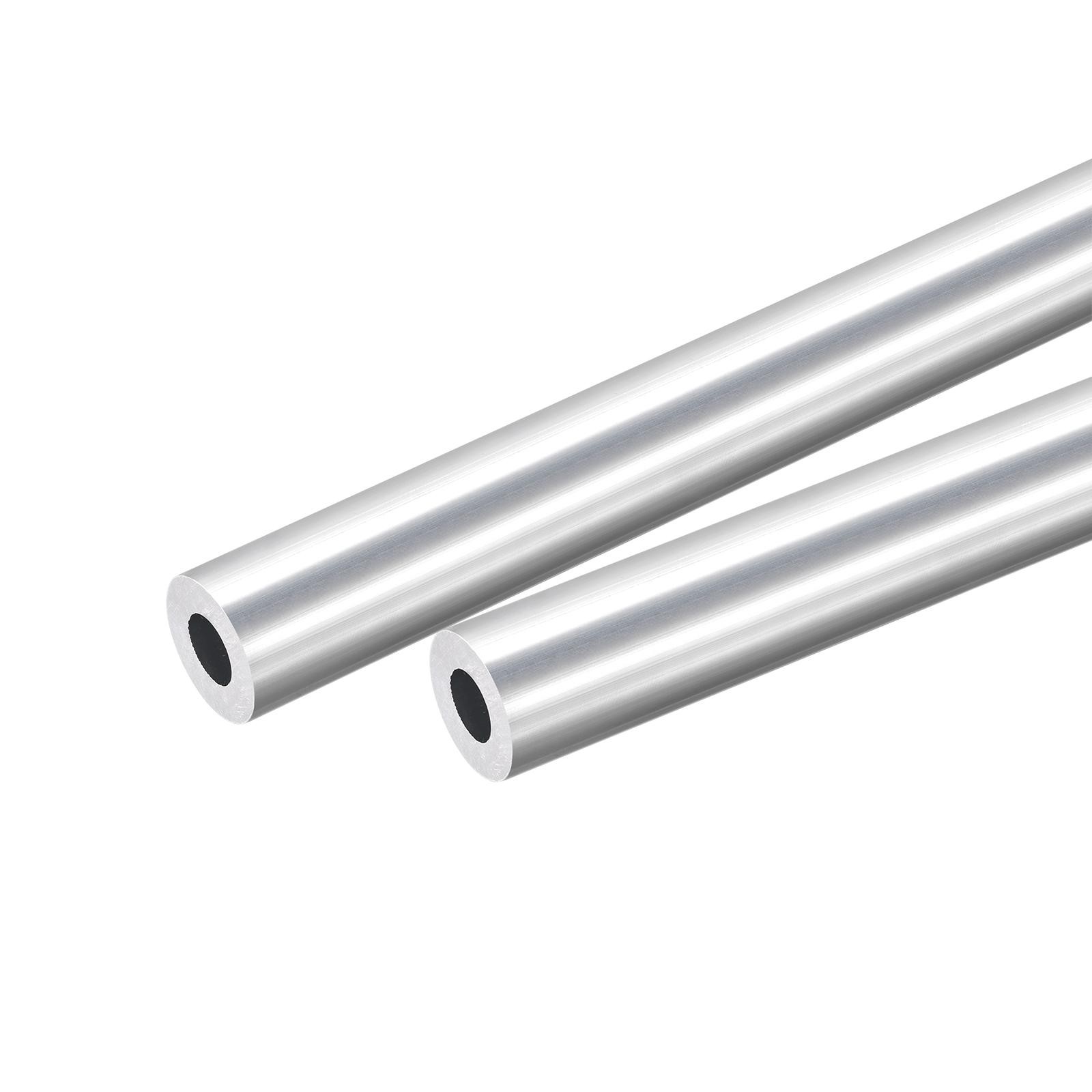 2pcs Aluminum Round Tube 20mm OD 10mm Inner Dia 200mm Length Pipe Tubing