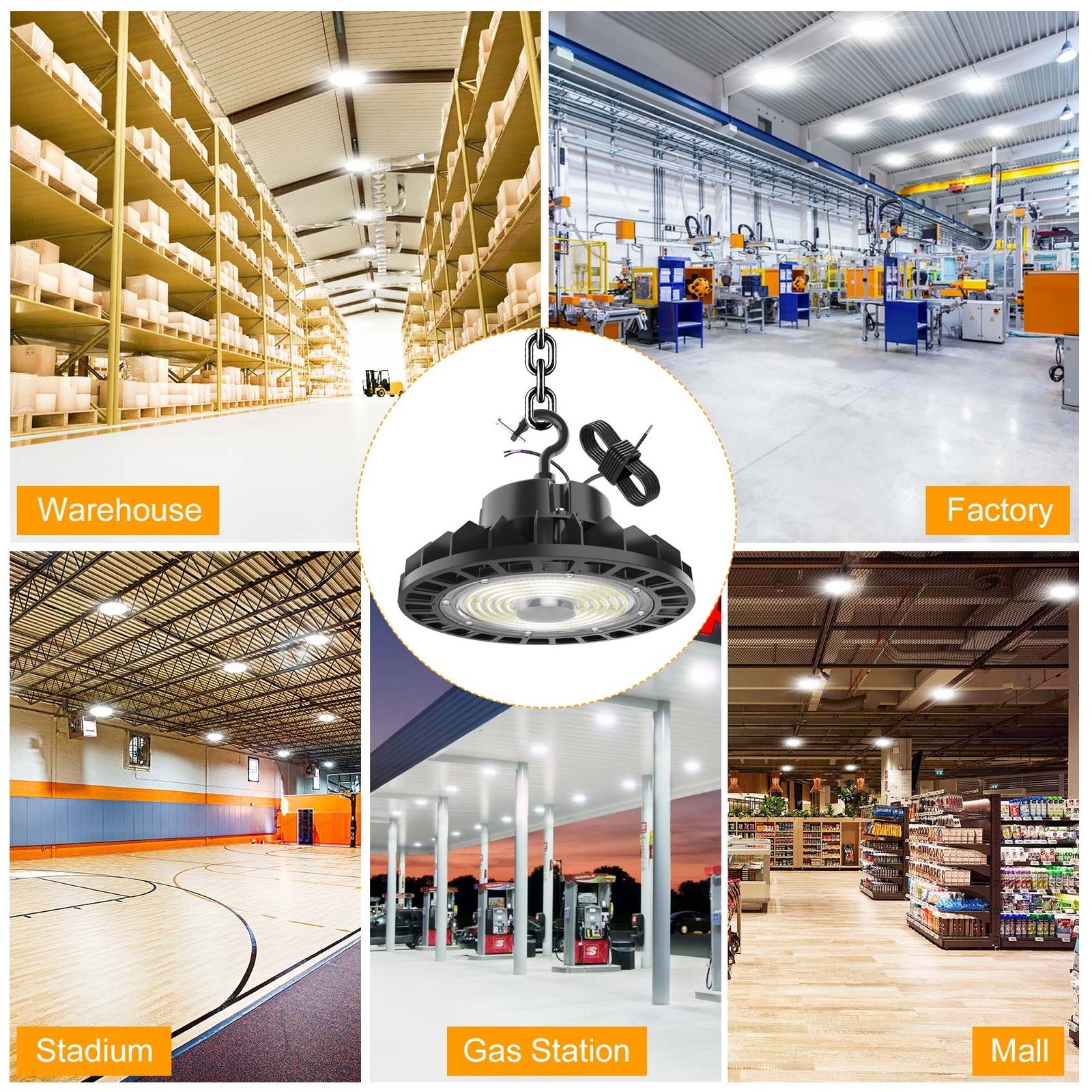 150W UFO Led High Bay Light Commercial Warehouse Garage Led Shop Light Dimmable