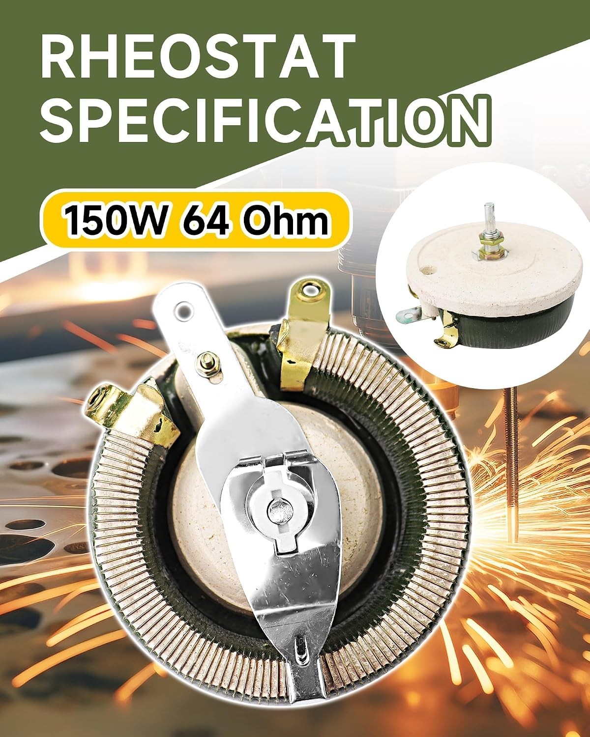 Efficient 150w 64 Ohm Rheostat for Lincoln Welder Models SA-200, SA-250, 300D
