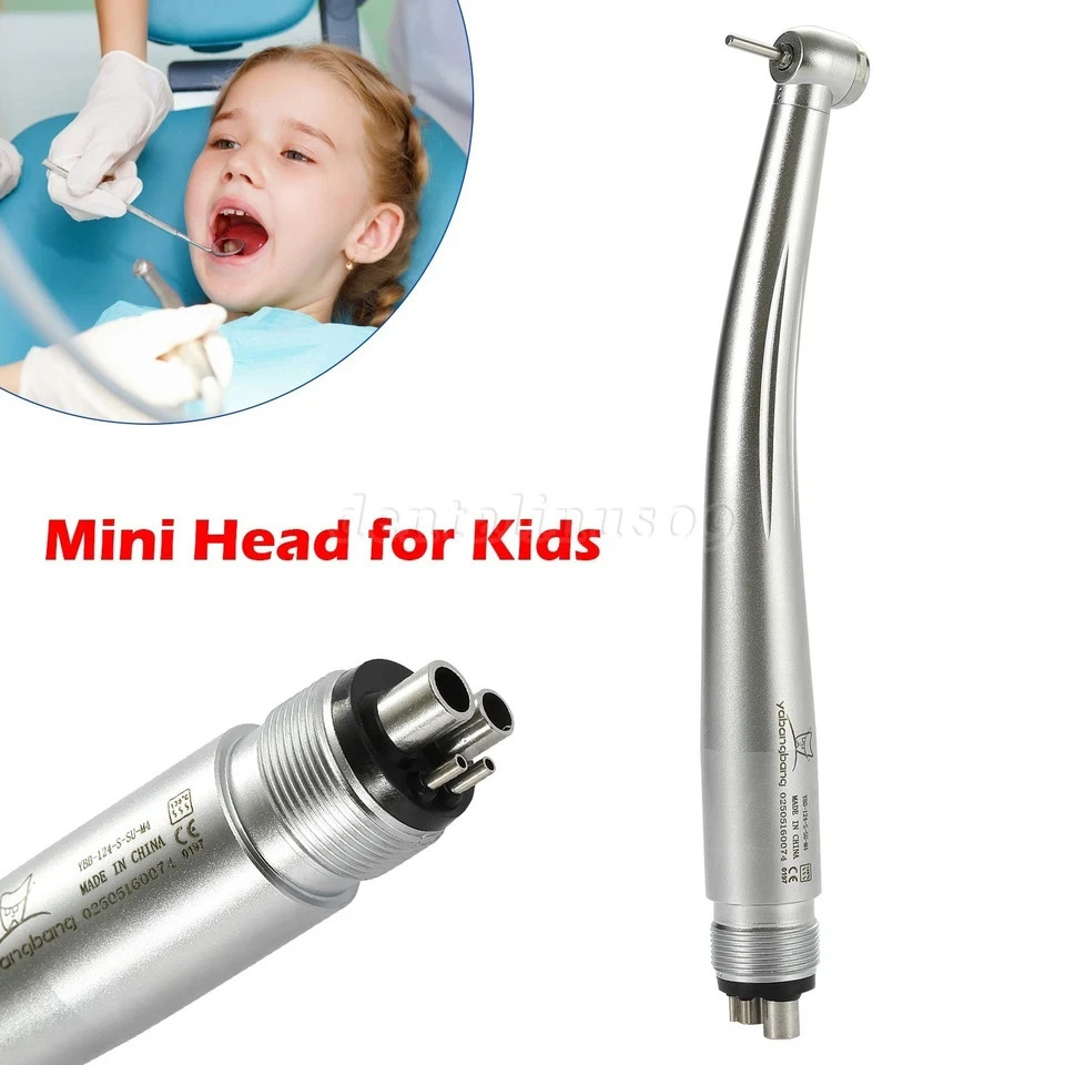 Mini Small Head Dental High Speed Handpiece Push Pediatric Kid 4 Hole Yabangbang