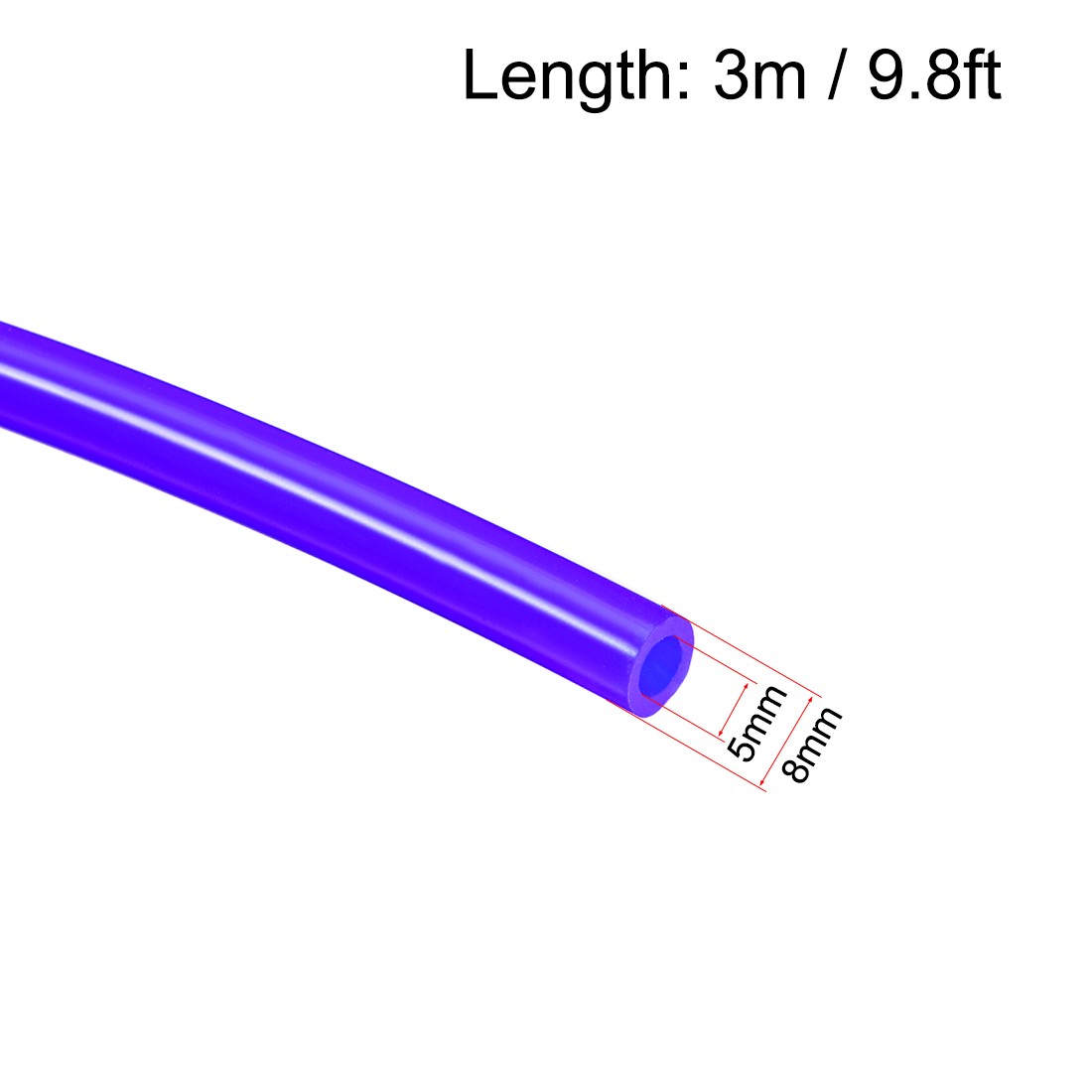 Silicone Tubing 5mm ID x 8mm OD 9.8ft 3 Meters Flexible Tube Air Hose Blue