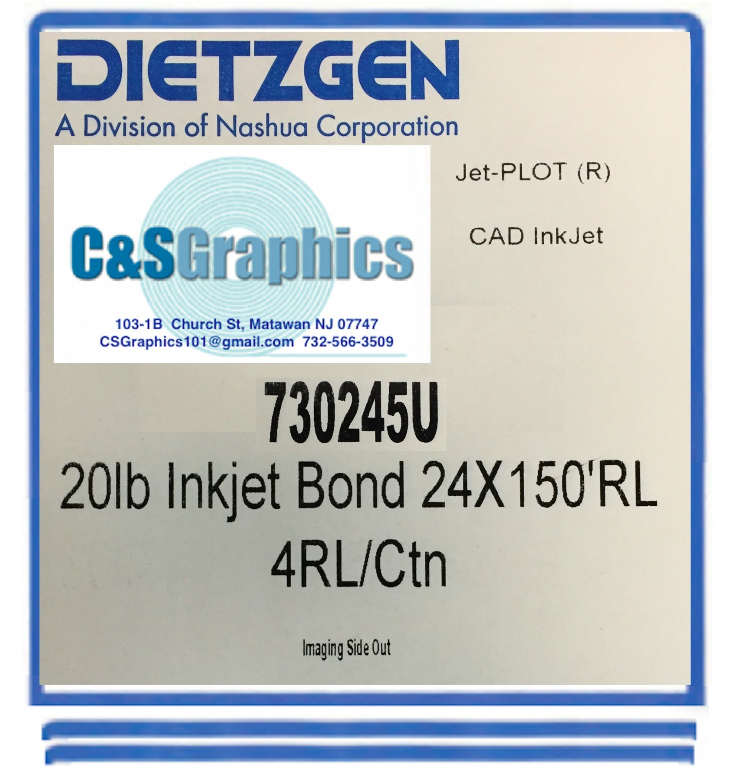 4 Rolls 24” X 150′ 20lb InkJet Bond Plotter Paper