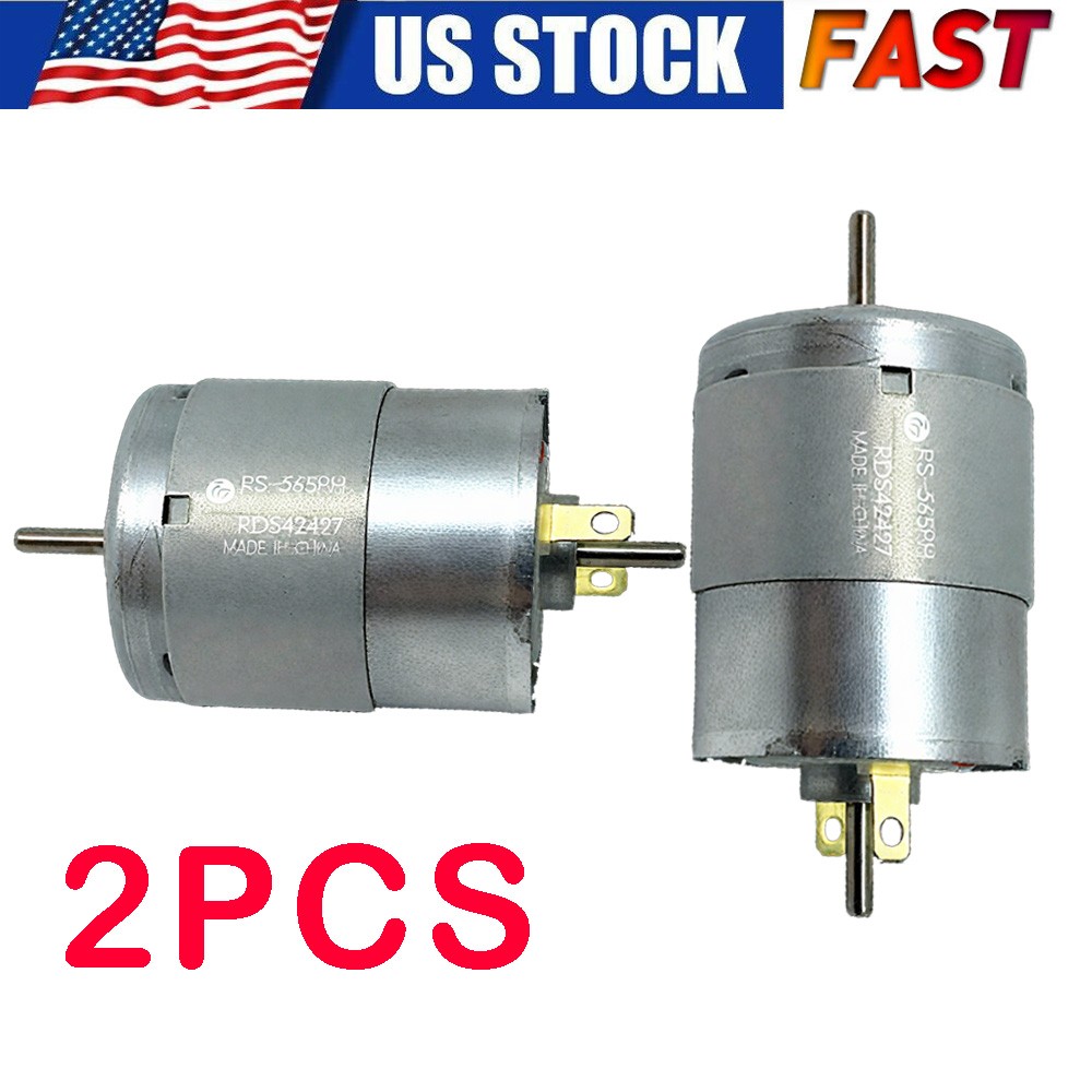 2Pcs RS-365PH 365SH DC 6V-24V 12V 4000RPM Dual Shaft Round Electric Motor -US
