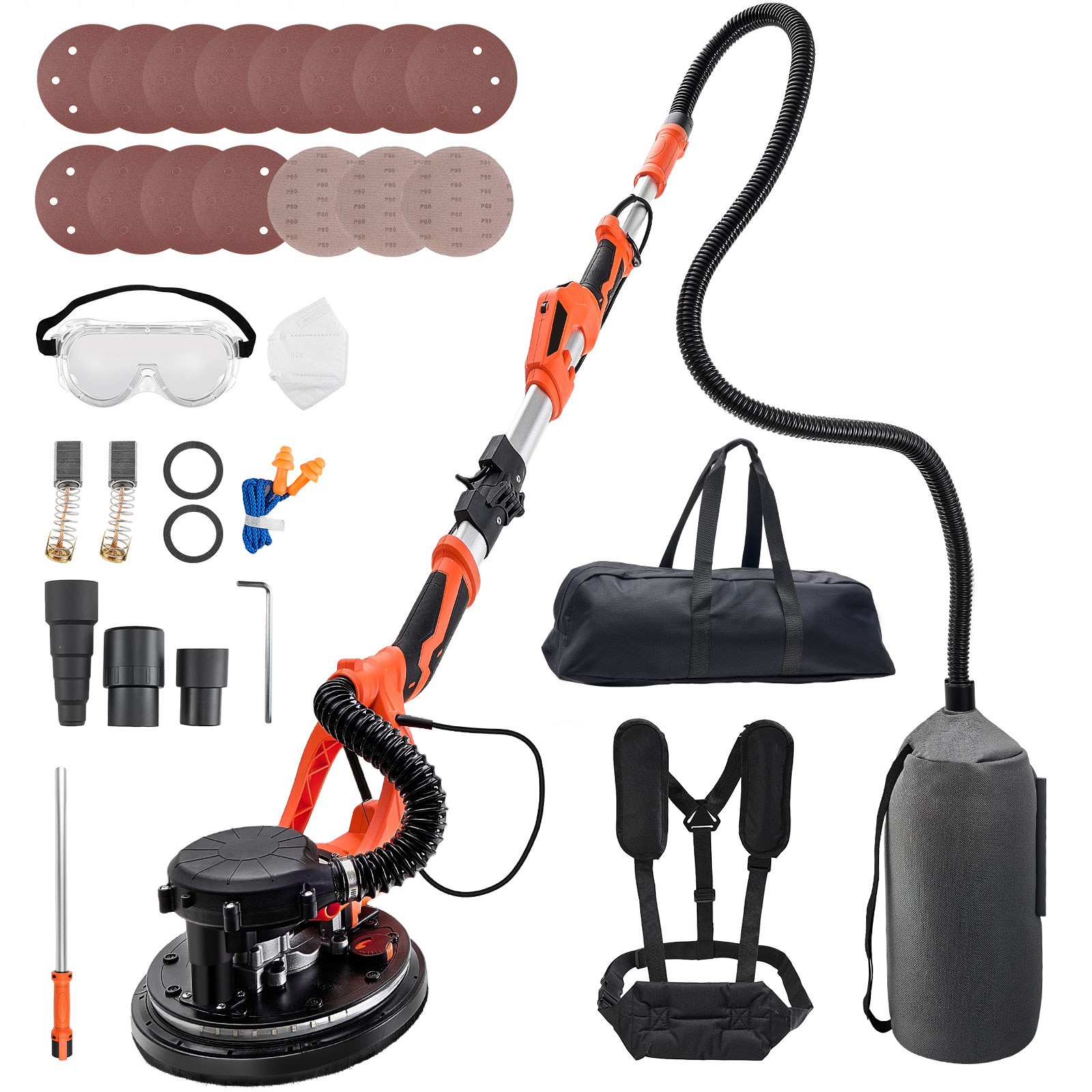 Uimoso Electric Drywall Sander 1150W with Adjustable Speed and Self-Suction