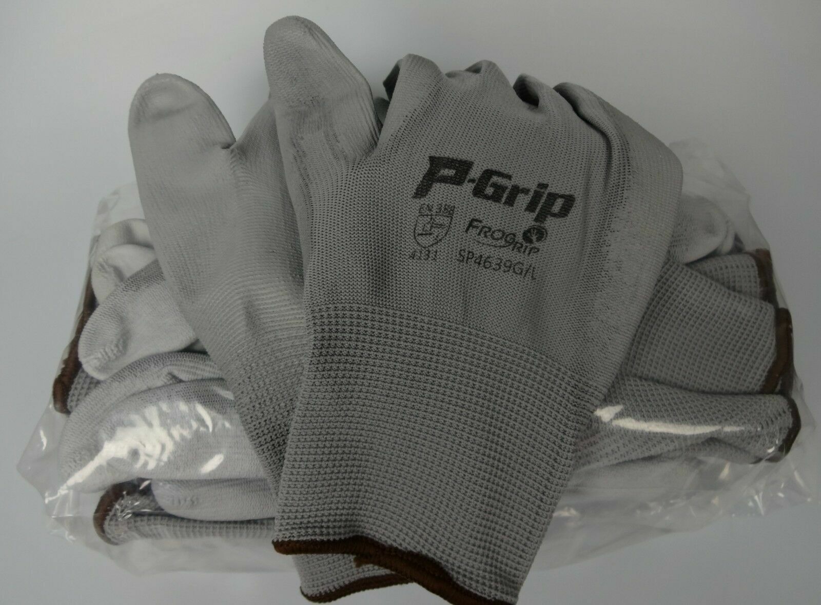 LOT OF 144 Pairs LIBERTY P-GRIP WORK GLOVES GREY PU POLYURETHANE PALM SP4639G