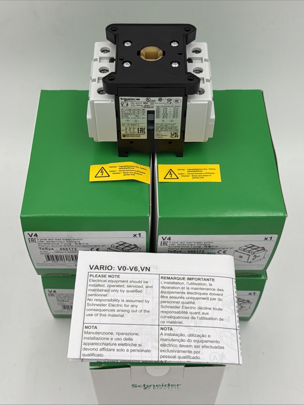 SCHNEIDER V4 TESYS VARIO 055172 LOAD BREAK SWITCH 3 POLE ISOLATOR 80A