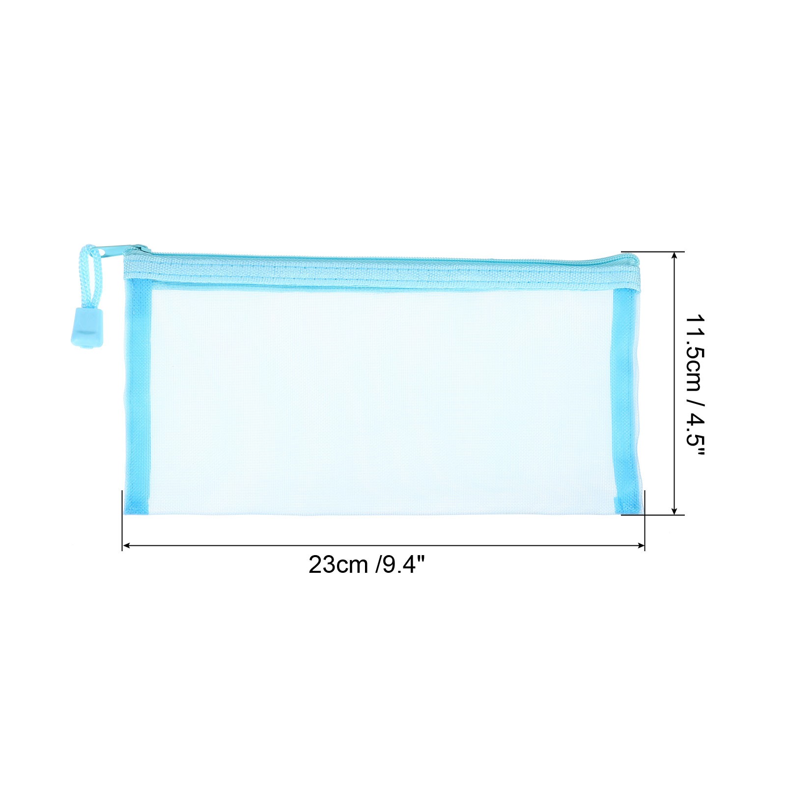 6Pcs Mesh Zipper Bags, B6 Travel Cases Nylon Makeup Pouches, Sky Blue