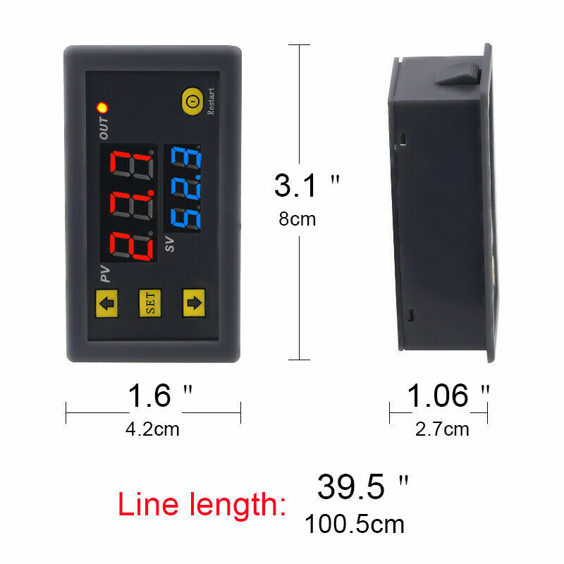 High Precision Digital Temperature Thermostat Controller Red Blue W3230 AC 110V