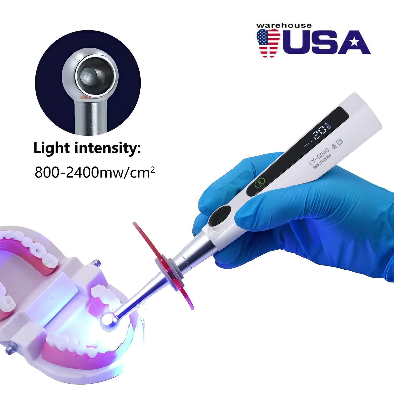 Dental Wireless LED Curing Light 1 Second Resin Cure Lamp 4 Modes US