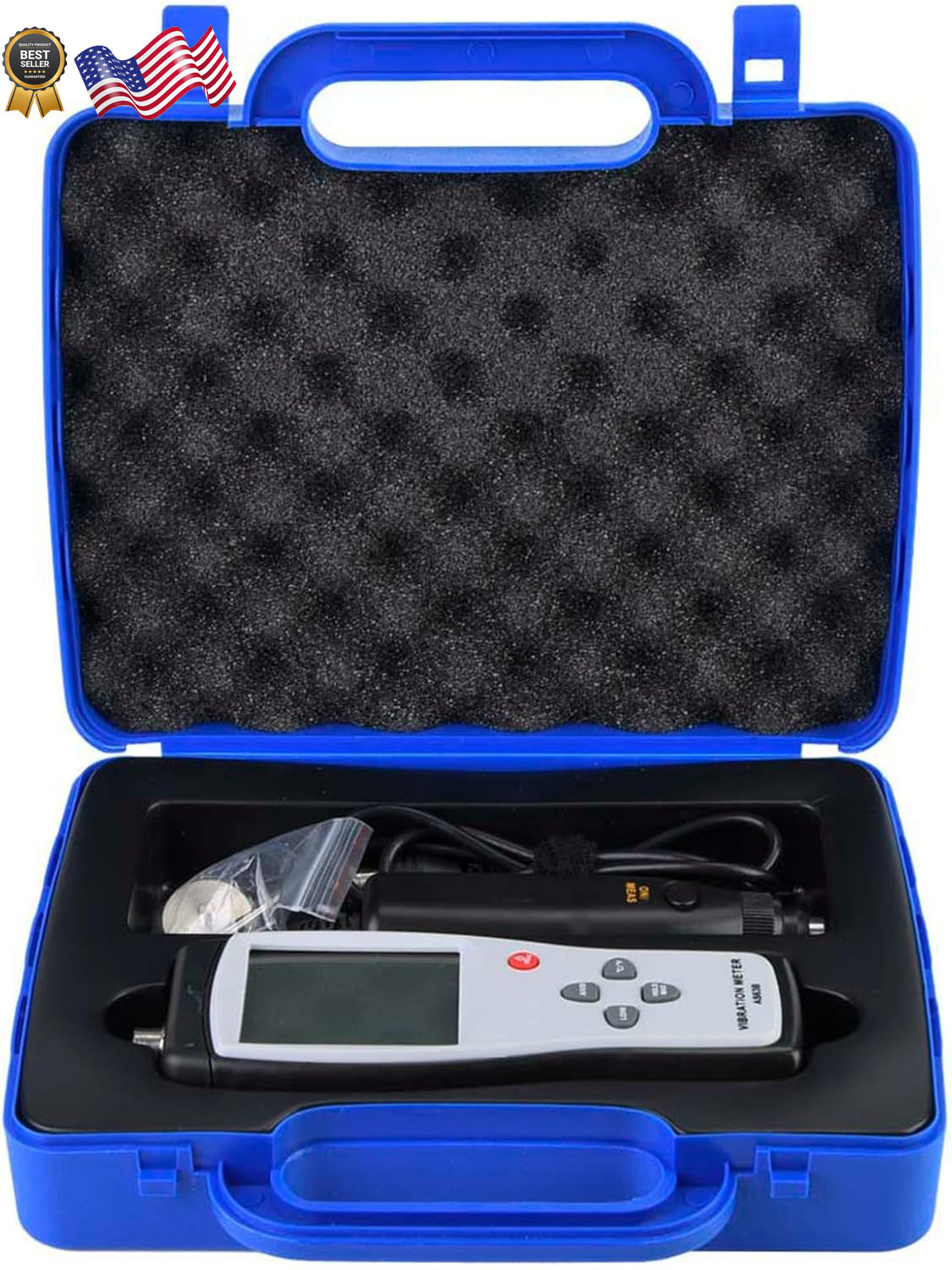 Akozon High LCD Vibration Tester Meter AS63B Vibrometer Analyzer for Power