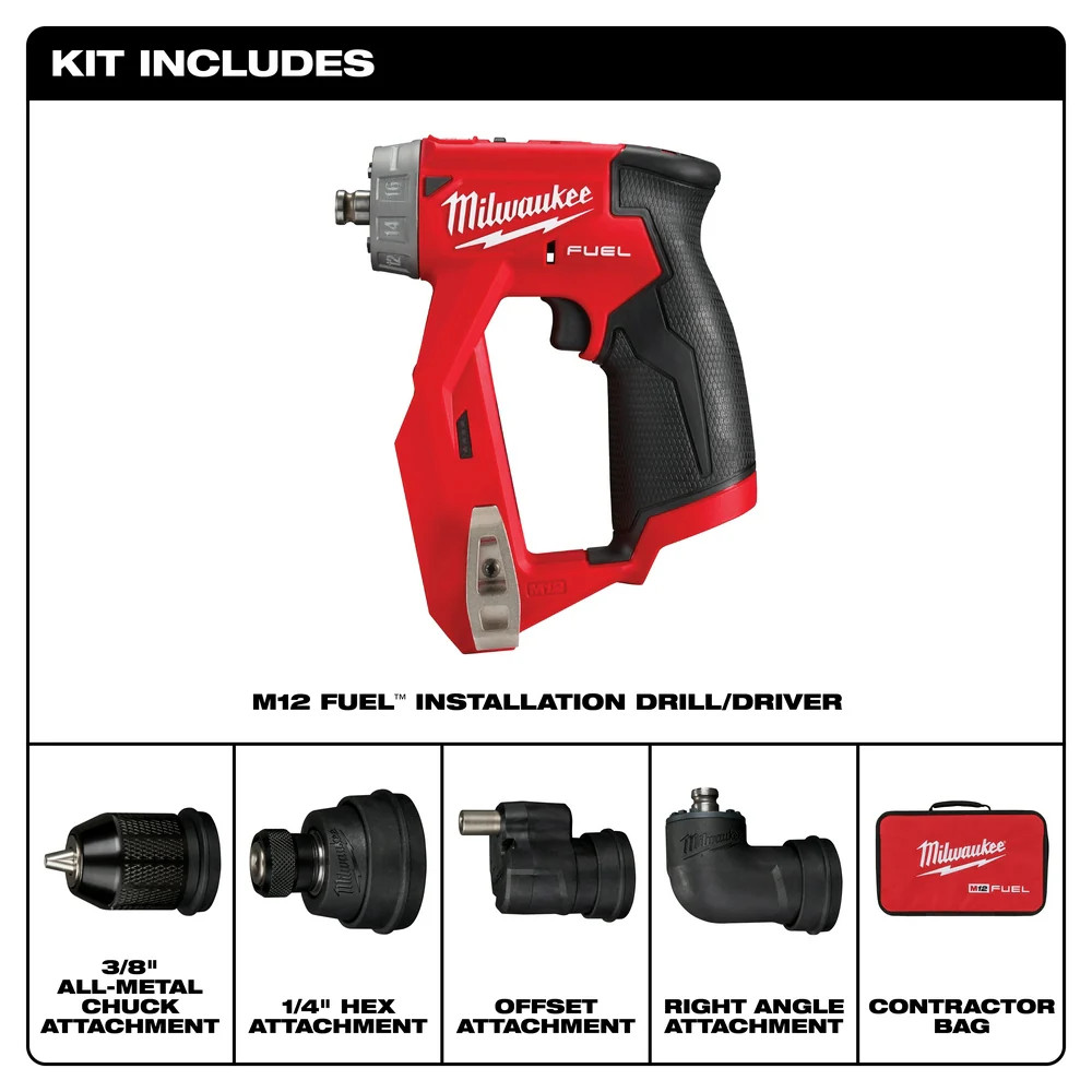 Milwaukee 2505-80 M12 FUEL 12V 4-in-1 Install Drill/Driver -Bare Tool – Recon