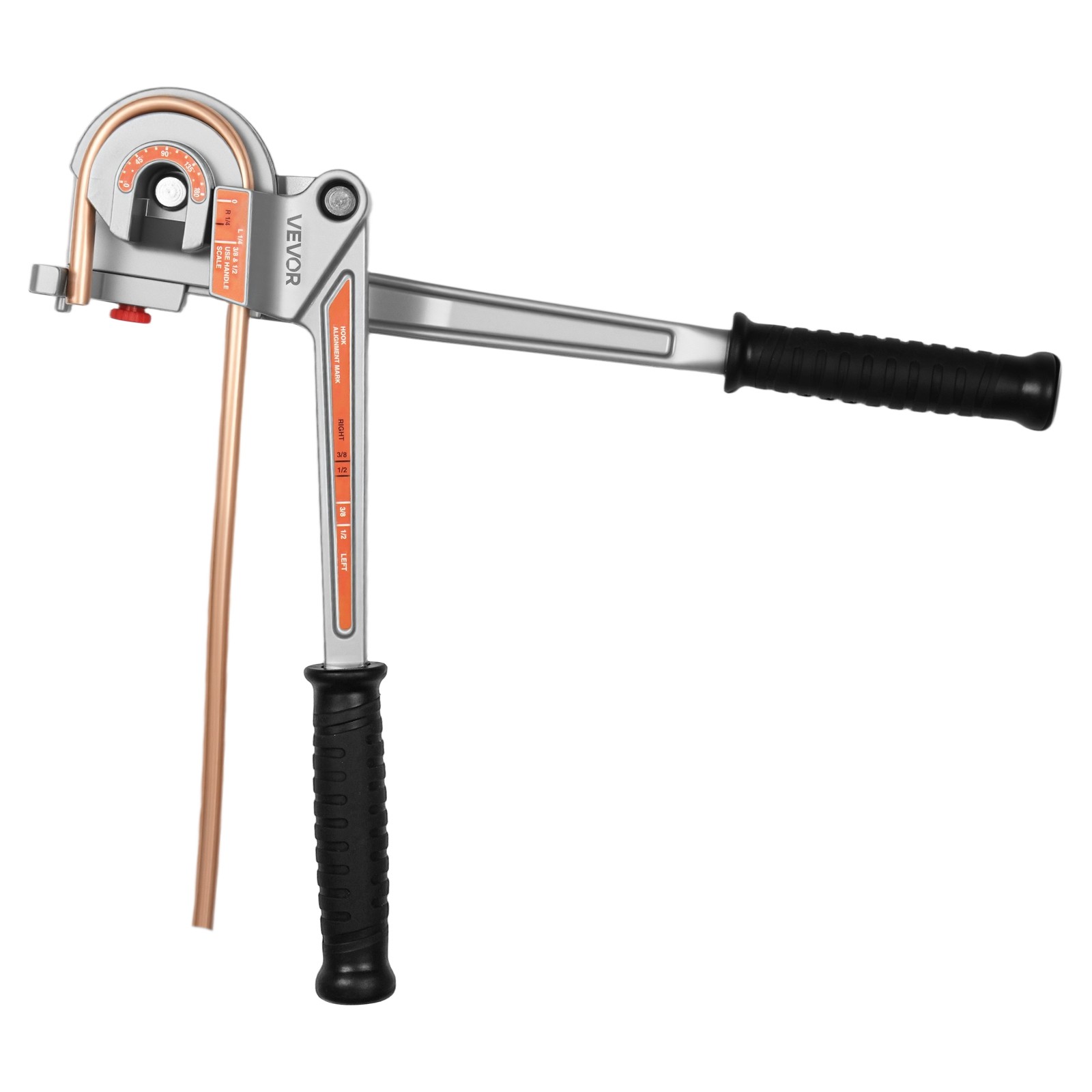 VEVOR 3 in 1 Lever Pipe Tube Bender for 1/4″, 3/8″, 1/2″ O.D. 0-180° Bending