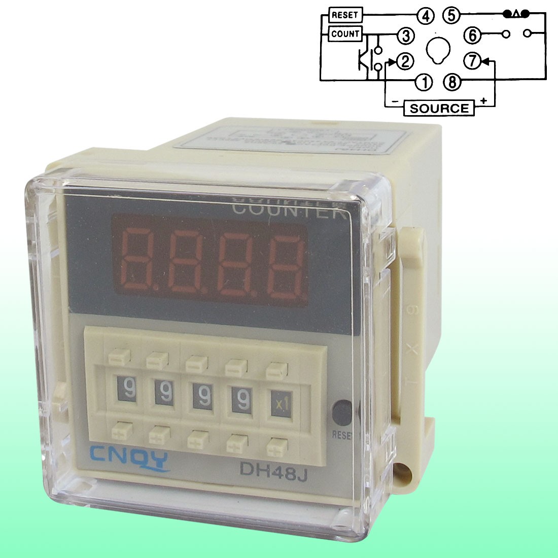 DH48J AC 110V 50/60Hz 1-999900 8 Pin Count Up Digital Counter Relay