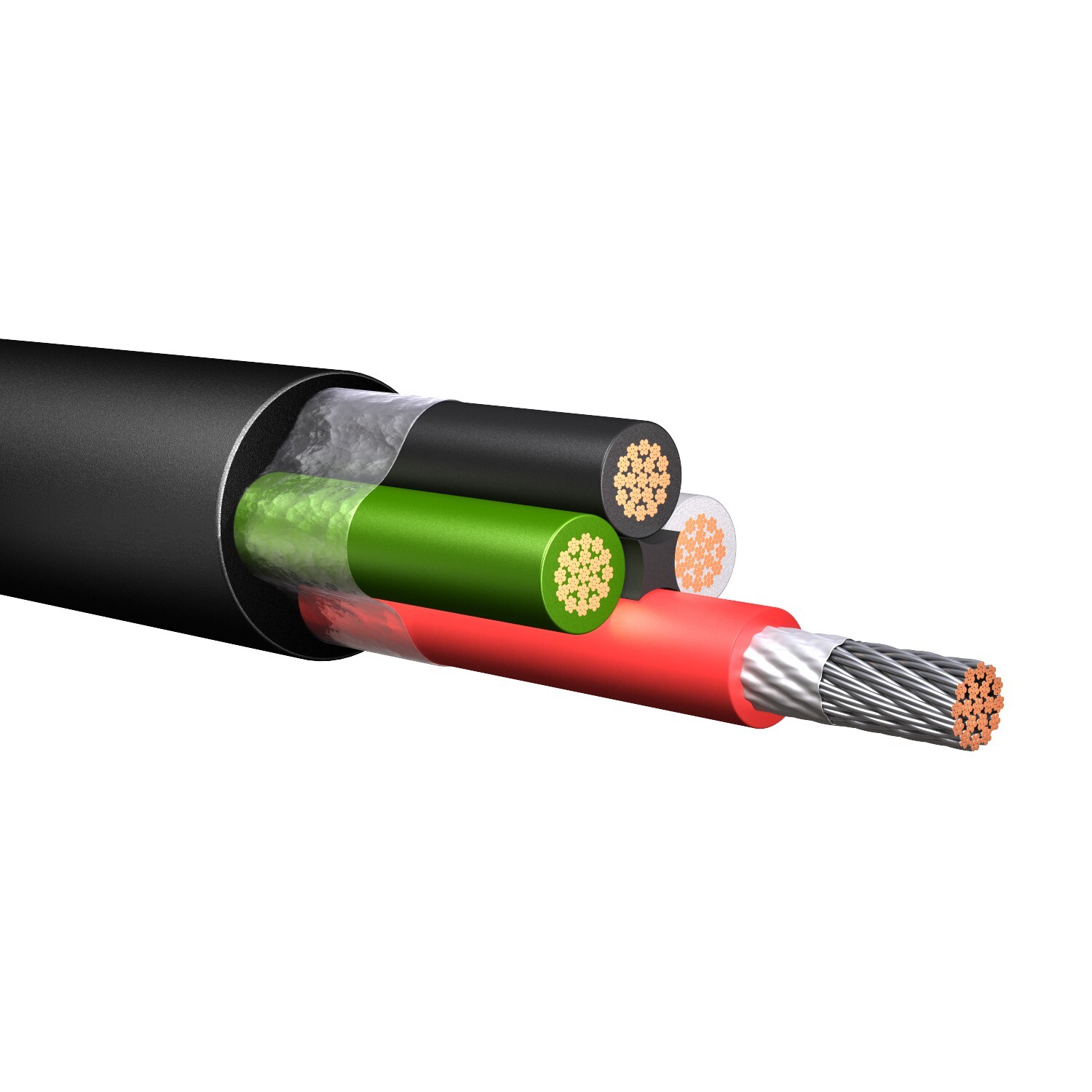 12/4 Type P Marine Offshore Power Cable IEEE 1580 Black Jacket 600V/1000V