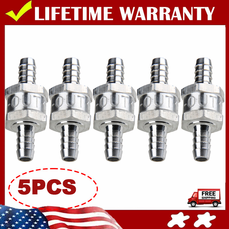 5PCS 3/8″ 10mm Non Return Fuel Line Oil Petrol Diesel Water One Way Check Valve