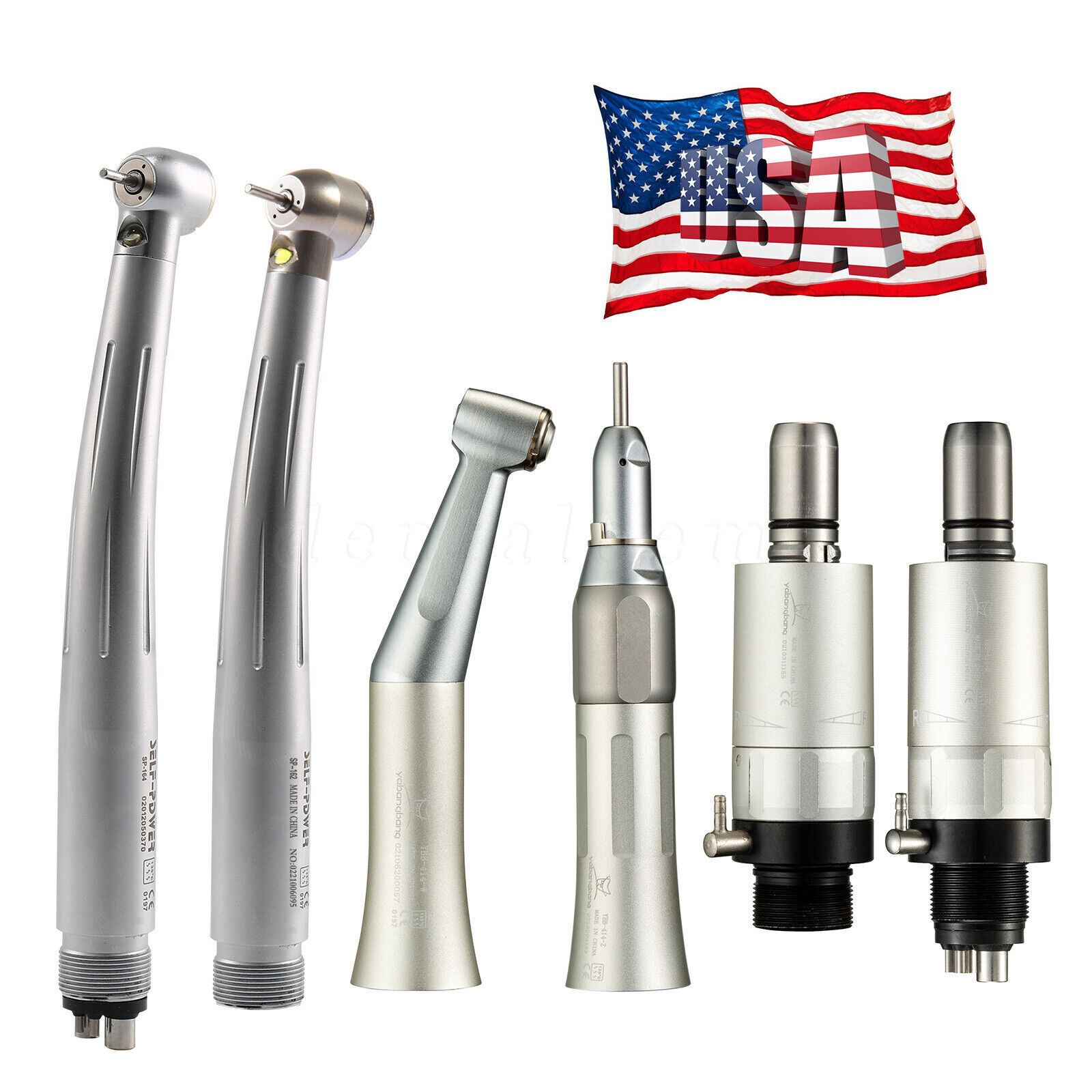 Self-Power Dental E-generator LED High Speed/Low Speed Handpiece Kit 2Hole/4Hole