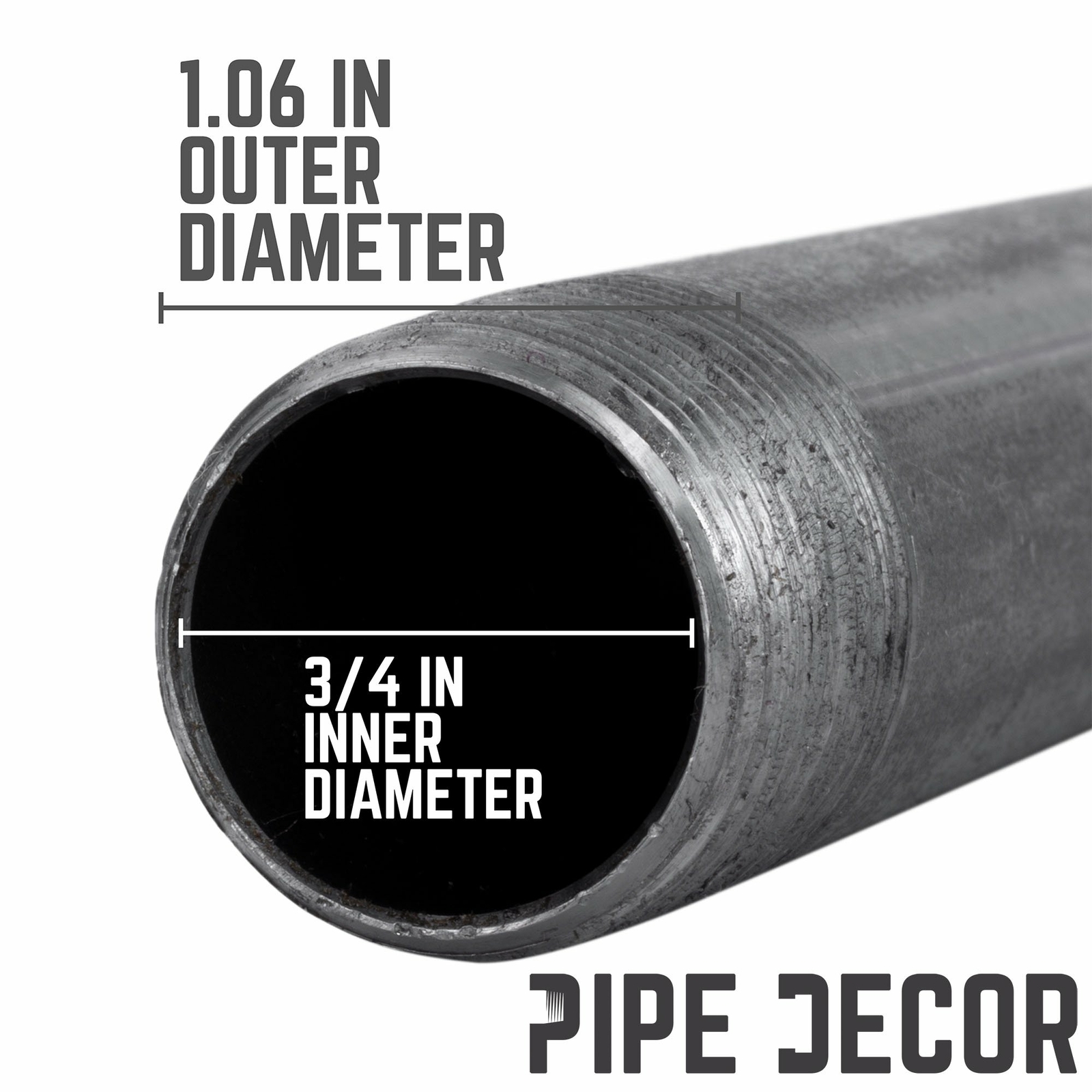 3/4 in. X 48 in. Black Pipe 4 Pack