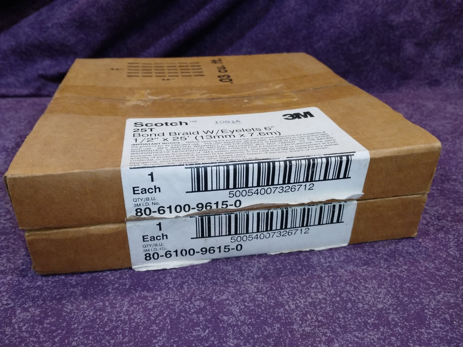 25FT 3M SCOTCH 25T Electrical Grounding Bond Braid w’ Eyelets 6″ 80-6100-9615-0