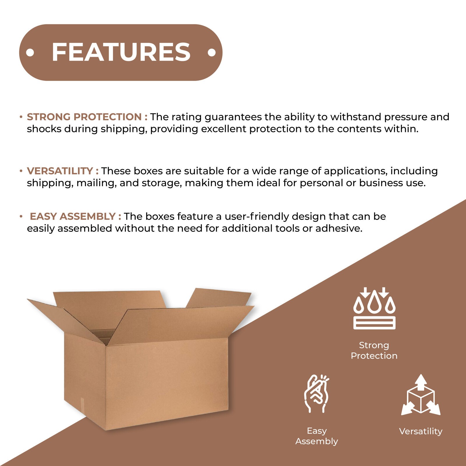 20 x 14 x 18″ Corrugated Boxes ECT-32 Brown Shipping/Moving Boxes 20/Bundle