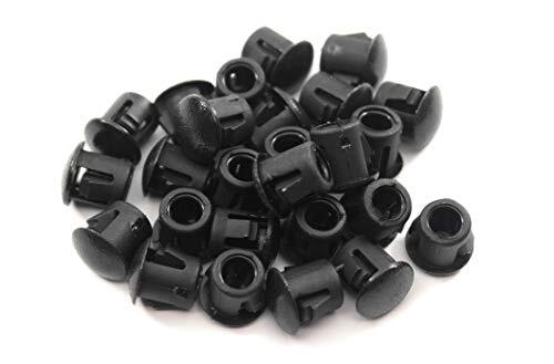 1/4″ Hole Nylon Locking Panel Plugs Black/White Dome Cover 5/16″ Top Width