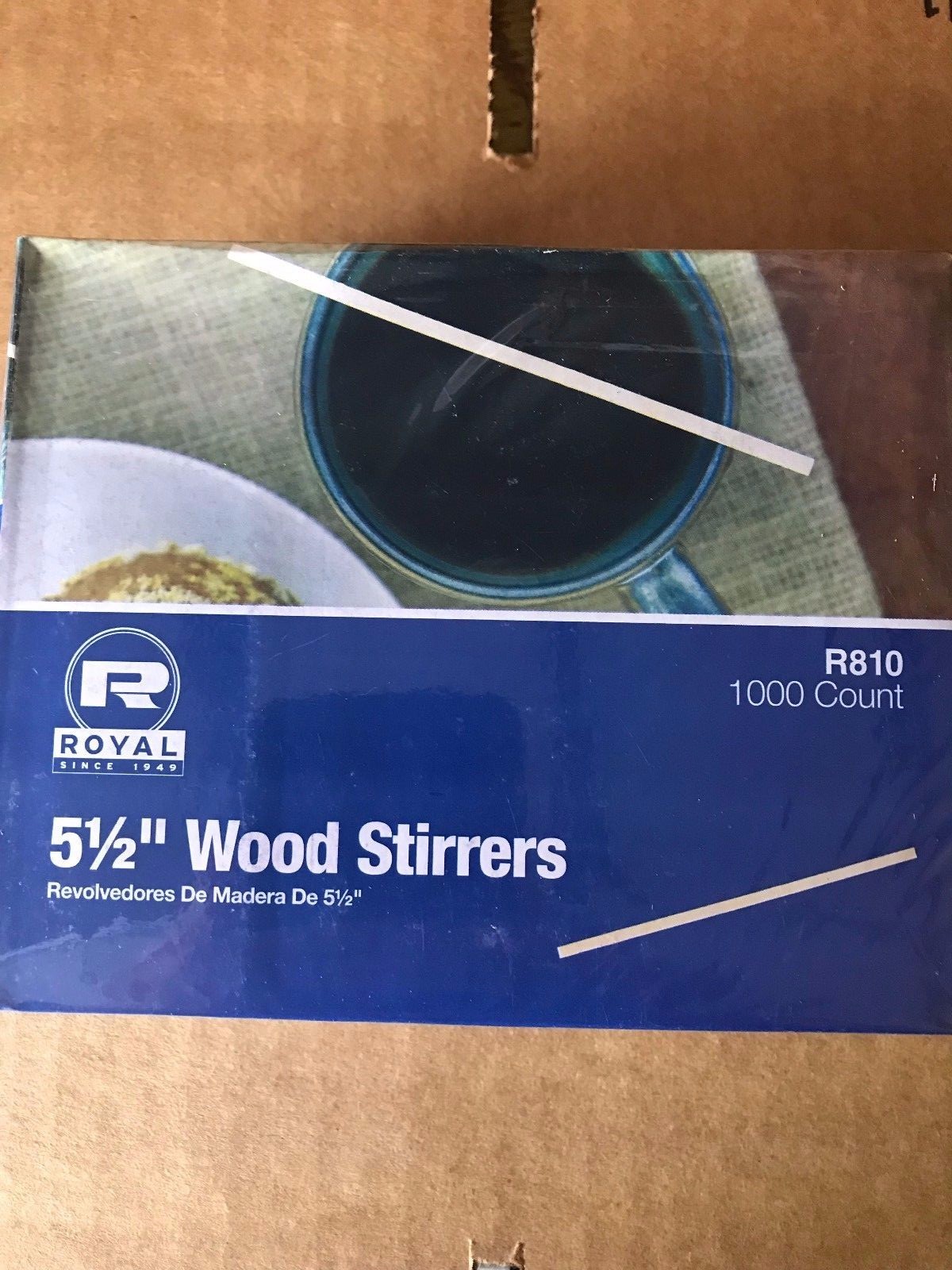 1000 Wooden Birch Coffee Stirrers 5.5″ Royal Eco Friendly FREE SHIP US ONLY