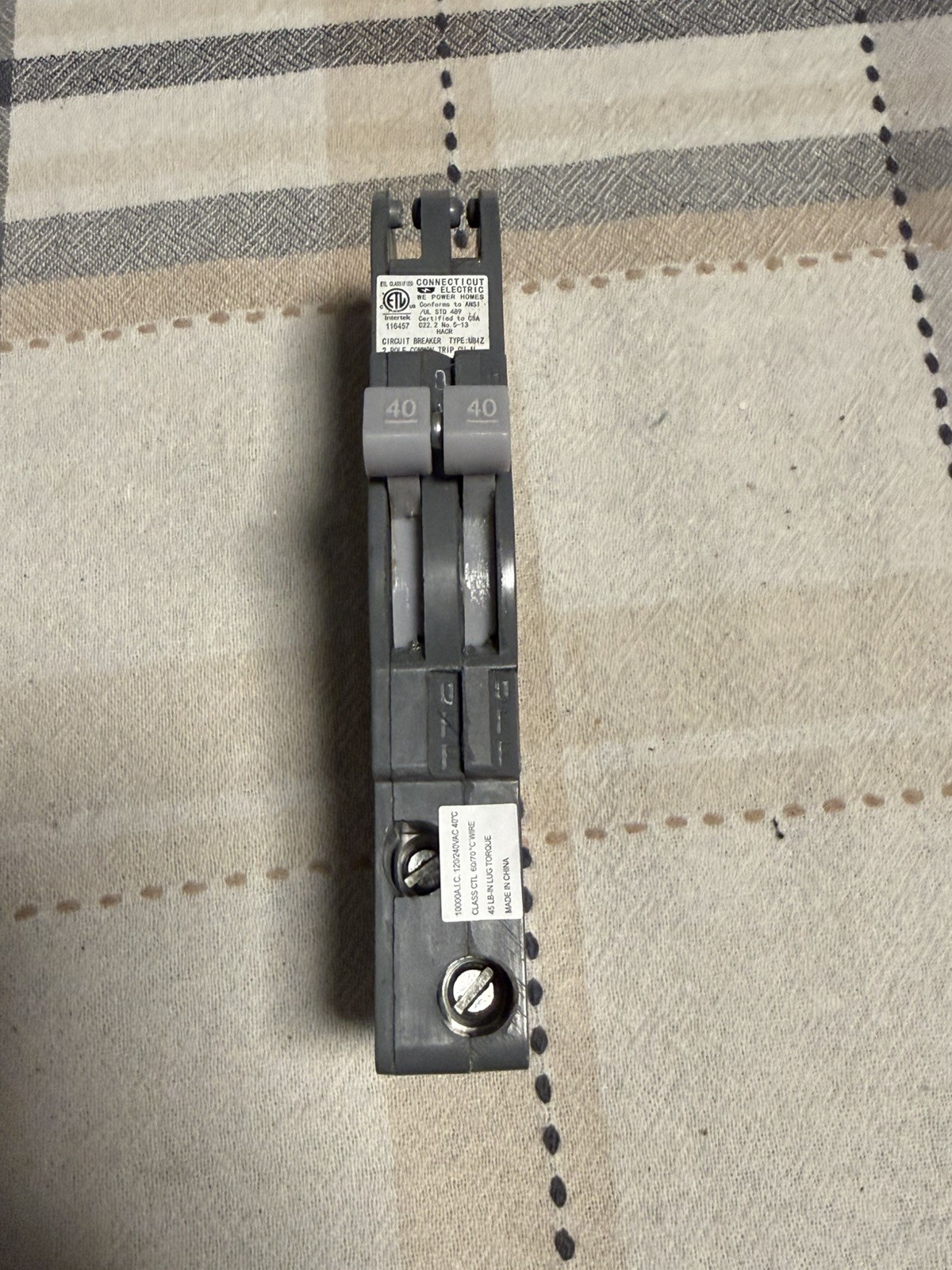 Zinsco UBIZ0240 40A 2Pole 120/240V Circuit Breaker.