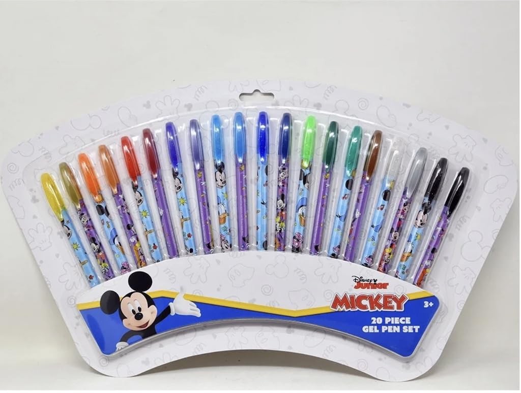 Disney Mickey & Minnie 20pk Gel Pens on Card, 3 years