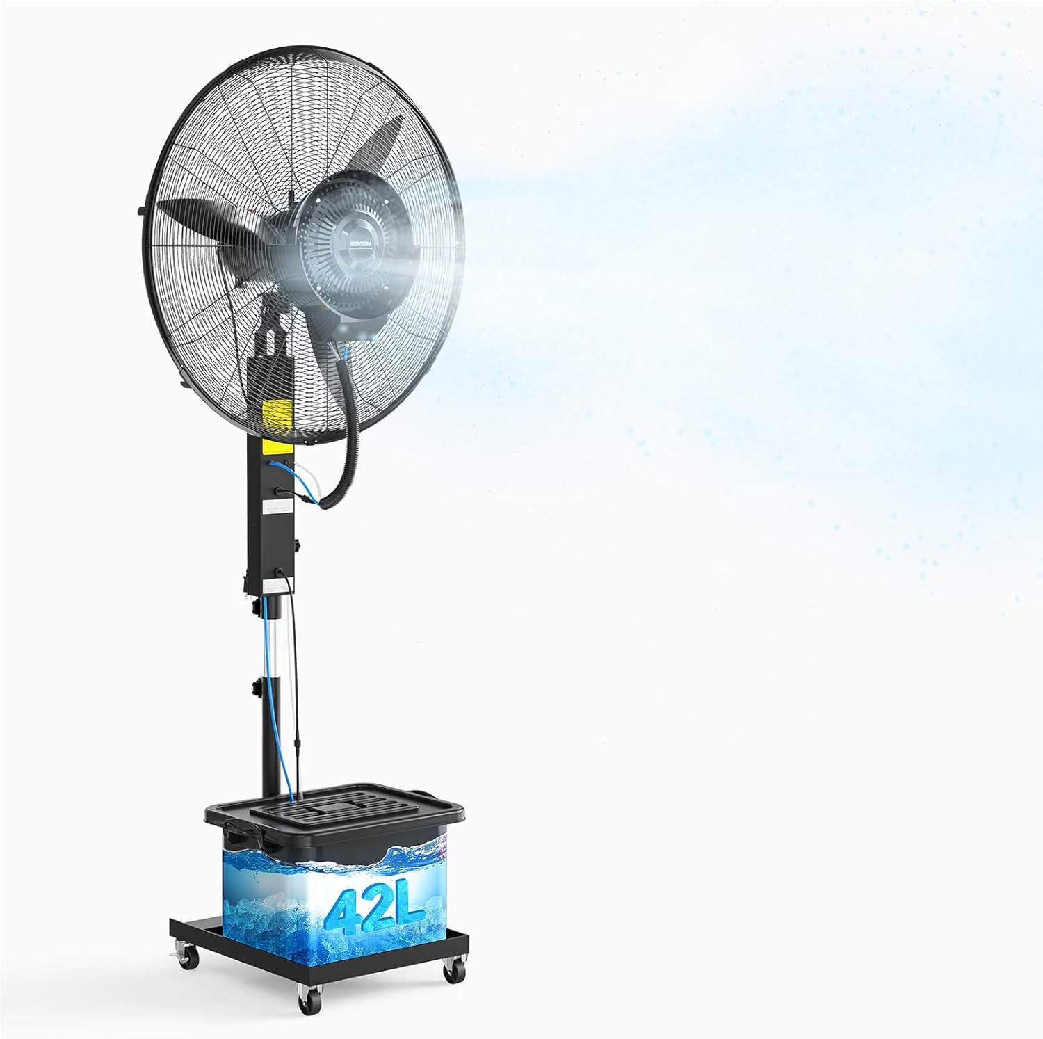 ROVSUN 30″ Outdoor Portable Misting Stand Fan with 42L/11Gal Water Tank, 3 Speed