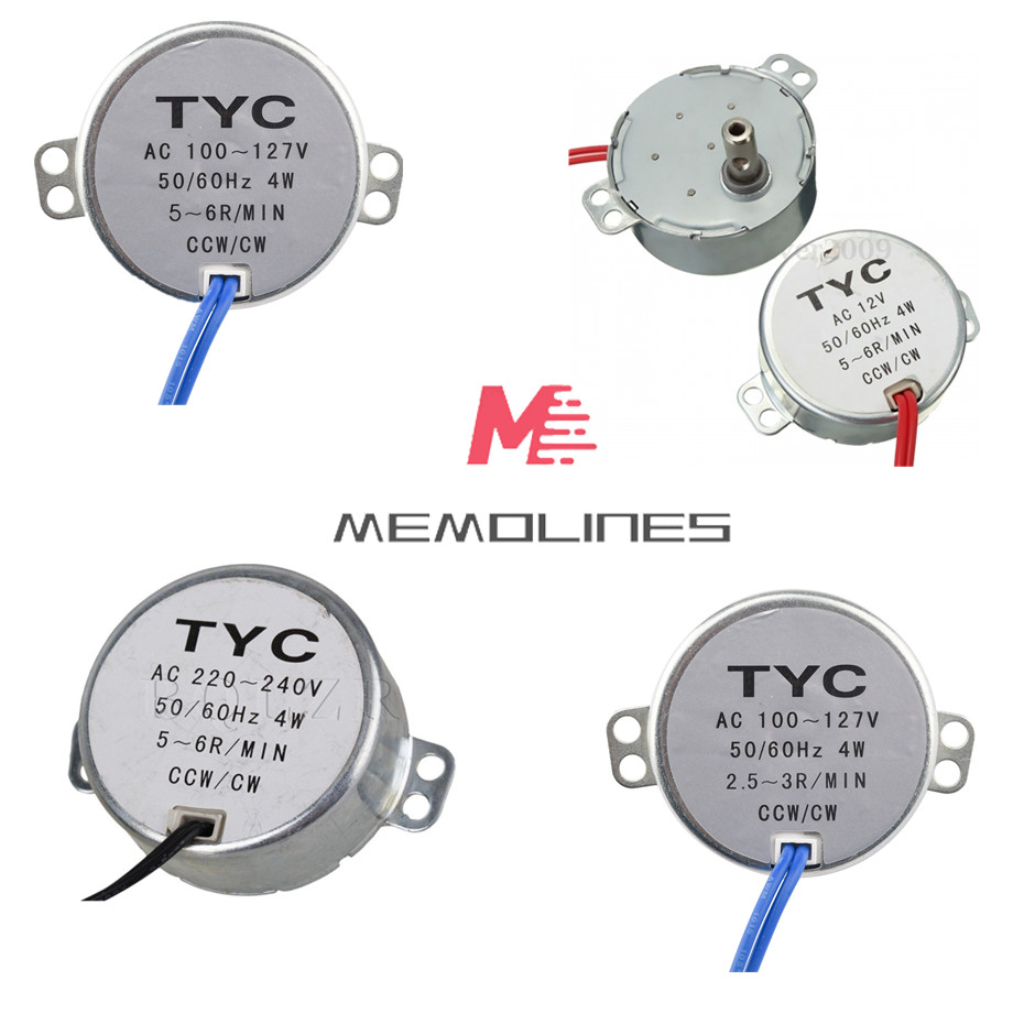 TYC-50 AC 12V/110V/220V CW/CCW 4W 50/60Hz Synchronous Motor 2RPM/5RPM Microwave