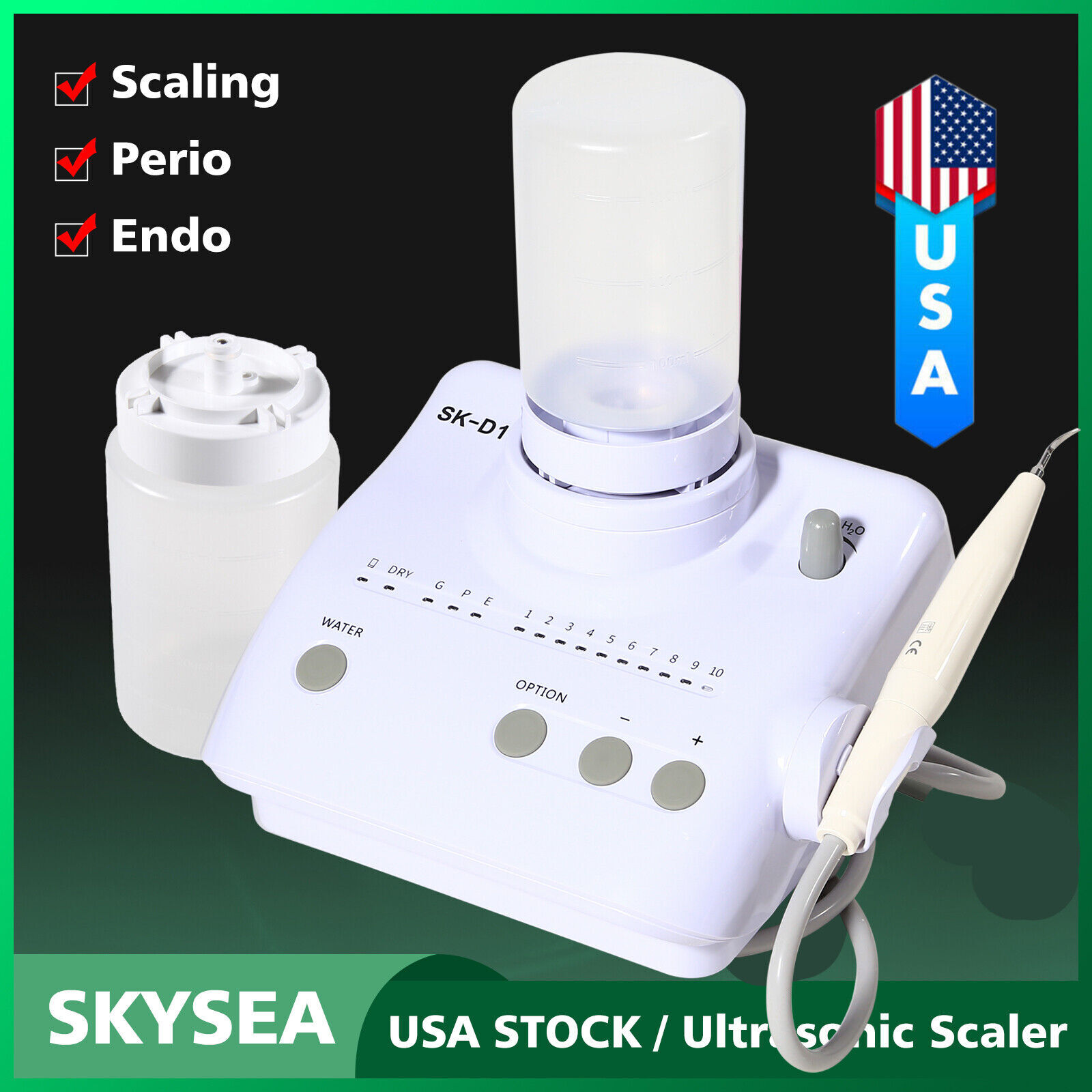 Dental Portable Ultrasonic Piezo Scaler Handpiece Fit DTE SATELEC tips SK-D1