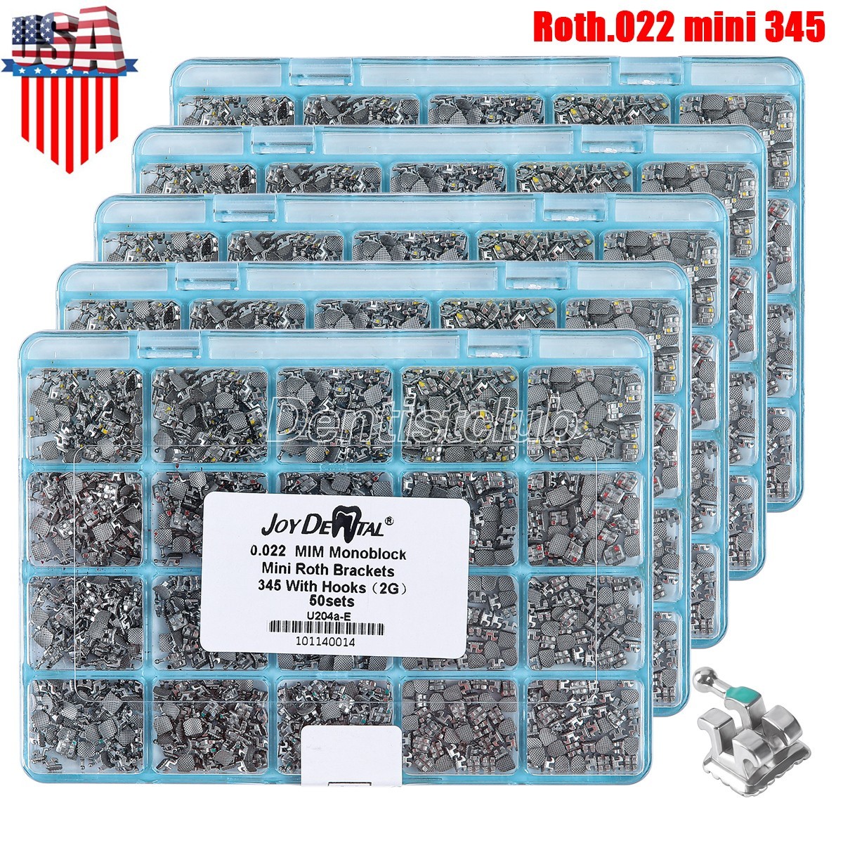 5 Packs AZDENT Dental Orthodontic Brackets Braces MIM Mini Roth.022″ 3 4 5 Hook