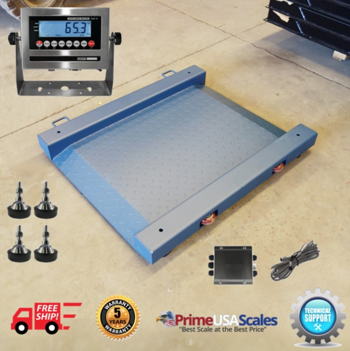 Prime OP-917 NTEP Drum Scale 38″ x 32″ x 3.5″ 2,000 lb x .5 lb 5 Yr Warranty